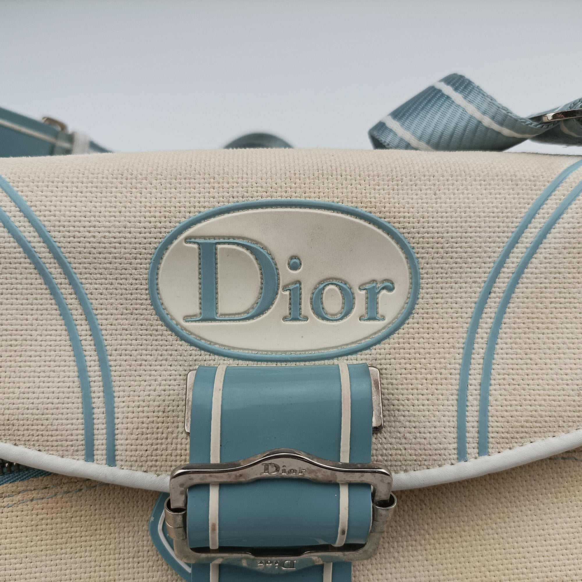 vintage Trotter White x blue canvas 01RU 0064ヴィンテージトロッター ベージュxブルー キャンバス 01RU 0064