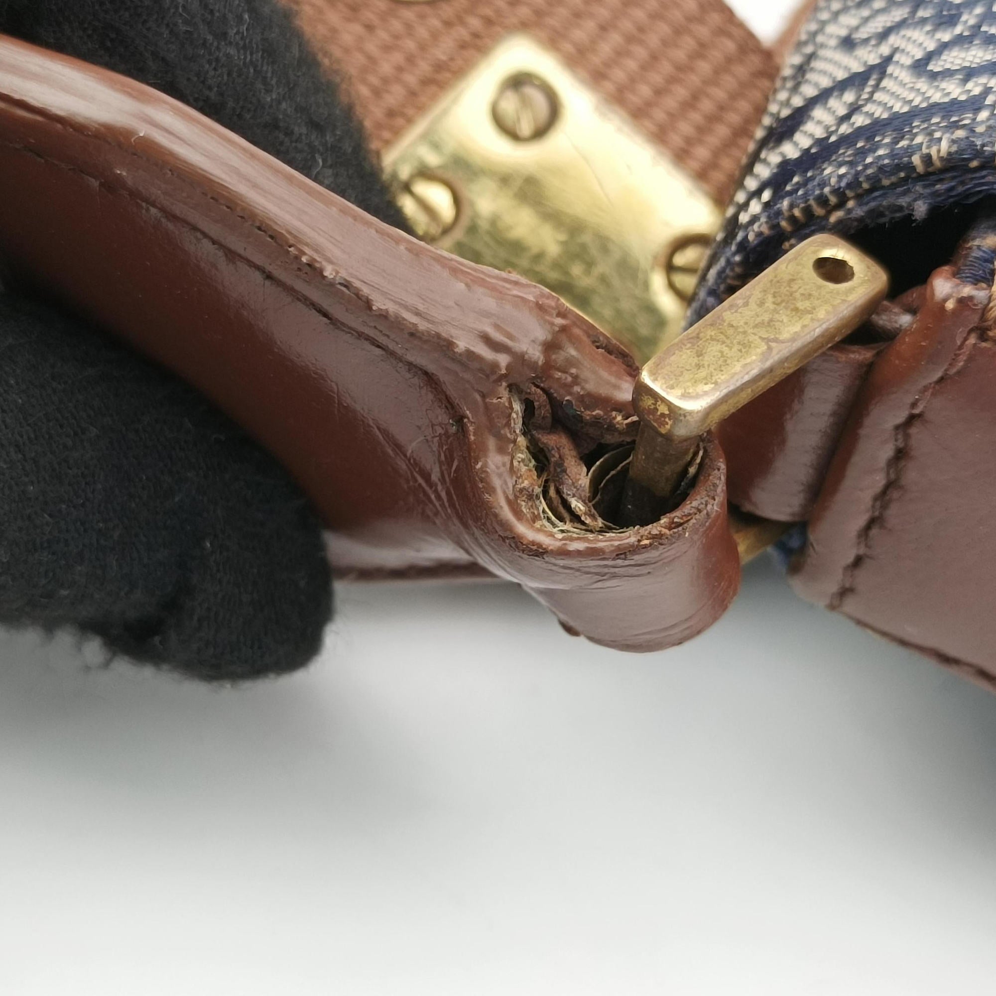 Street Chic Brown×blue canvasxleather 14BM-1022ストリートシック ブラウン×ブルー キャンバスxレザー 14BM-1022