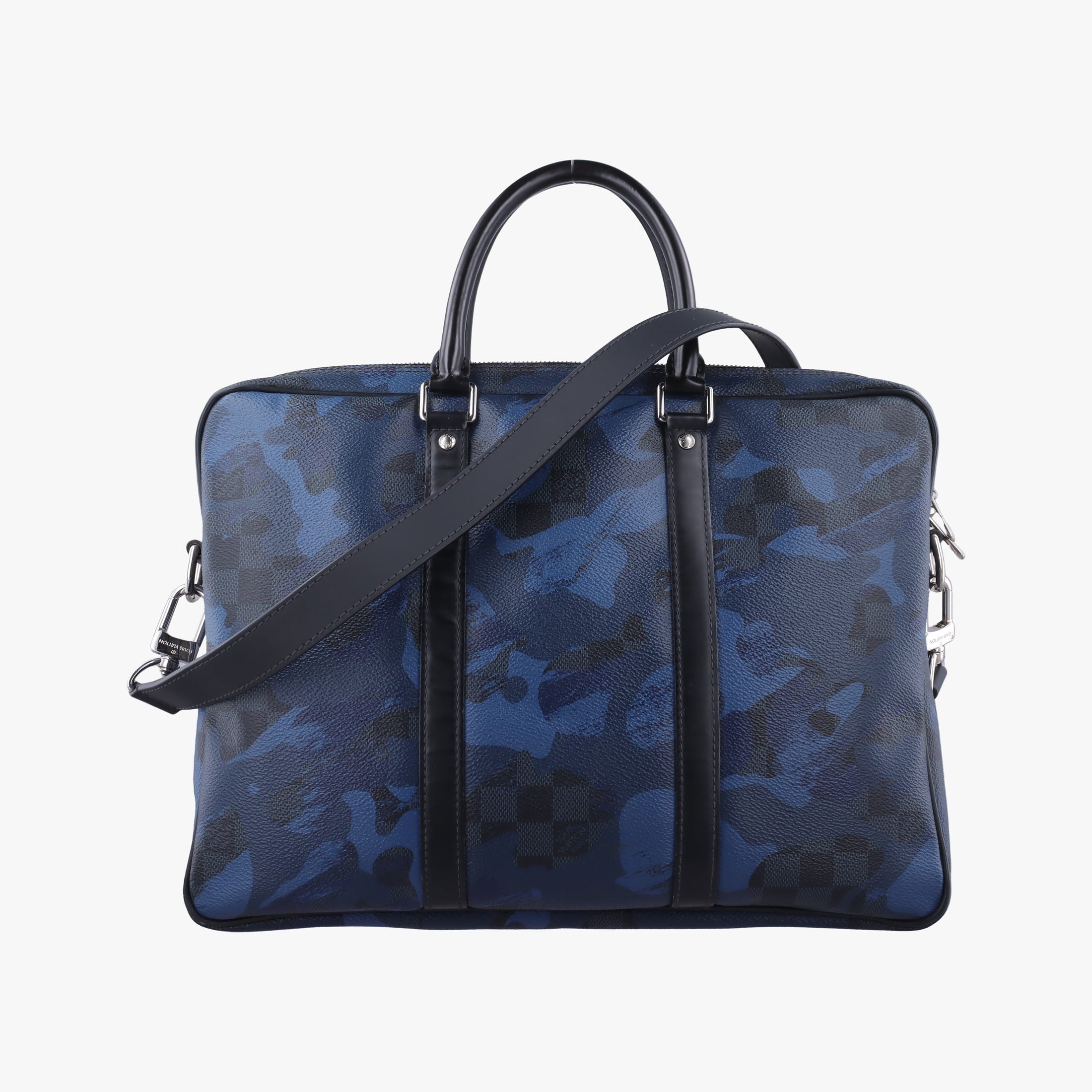 Porte Documents VoyagePM Blue Camouflage Damier Cobalt Canvas N41507 GI1156ポルトドキュマンヴォワヤージュPM ブルー カモフラージュ ダミエ コバルトキャンバス N41507 GI1156