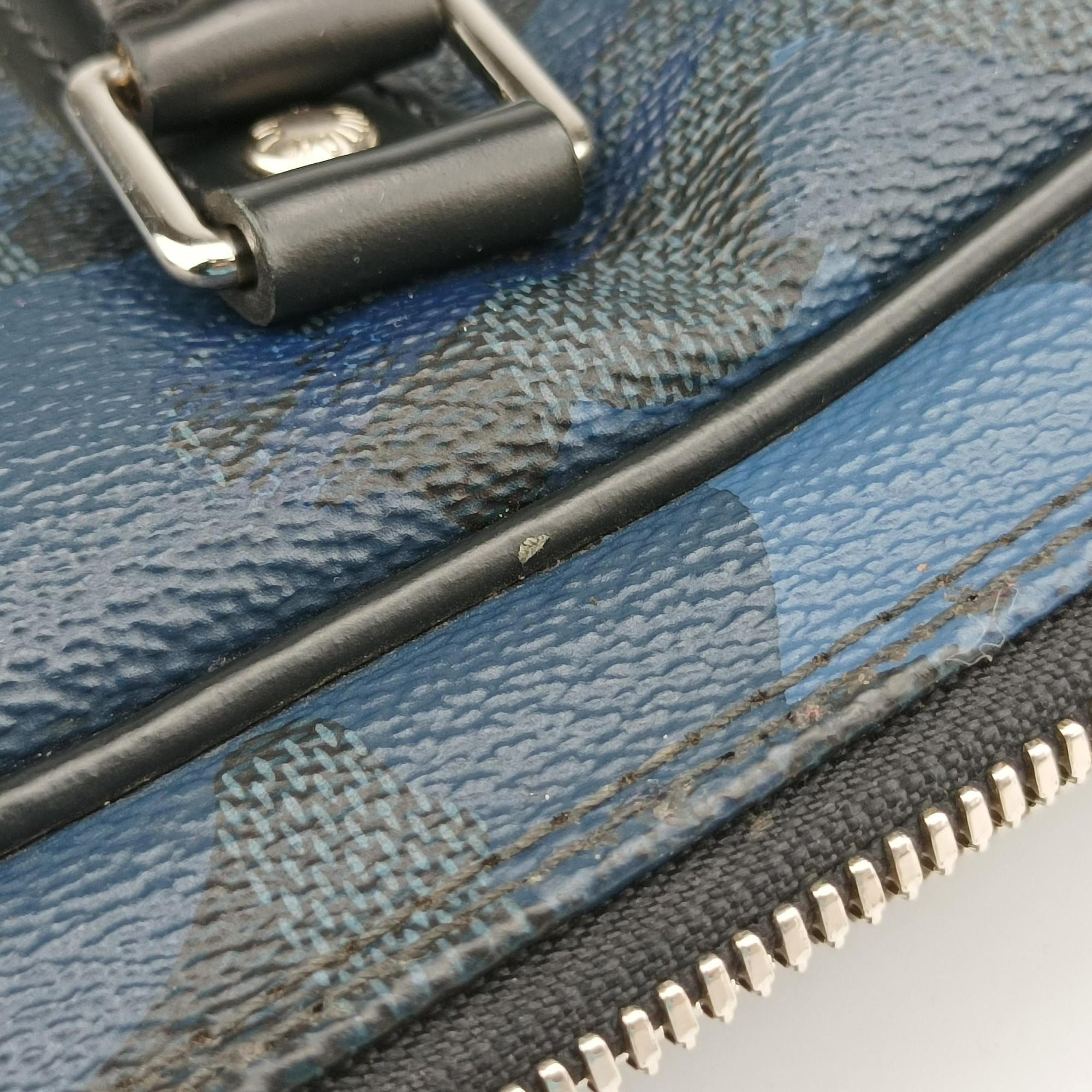 Porte Documents VoyagePM Blue Camouflage Damier Cobalt Canvas N41507 GI1156ポルトドキュマンヴォワヤージュPM ブルー カモフラージュ ダミエ コバルトキャンバス N41507 GI1156