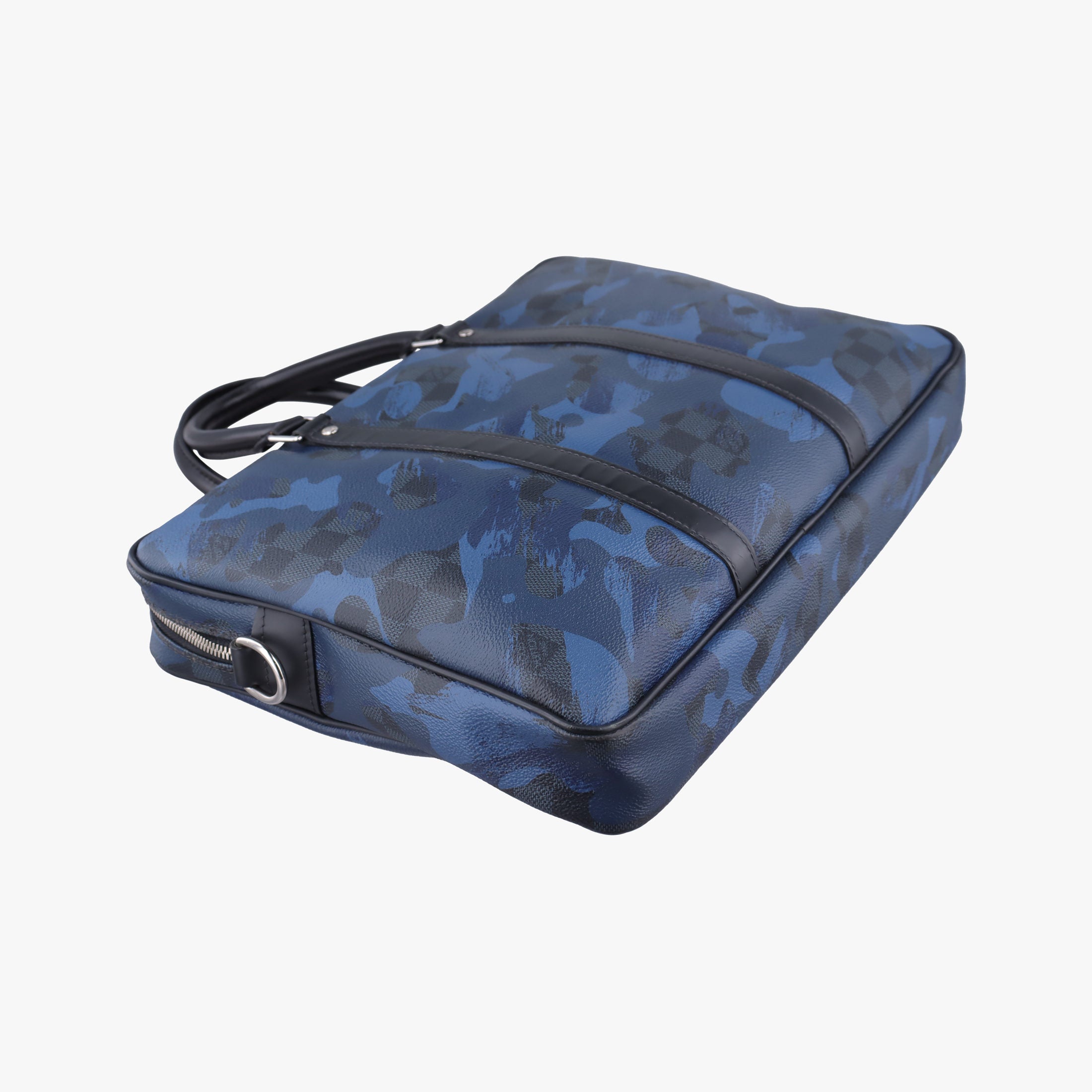 Porte Documents VoyagePM Blue Camouflage Damier Cobalt Canvas N41507 GI1156ポルトドキュマンヴォワヤージュPM ブルー カモフラージュ ダミエ コバルトキャンバス N41507 GI1156