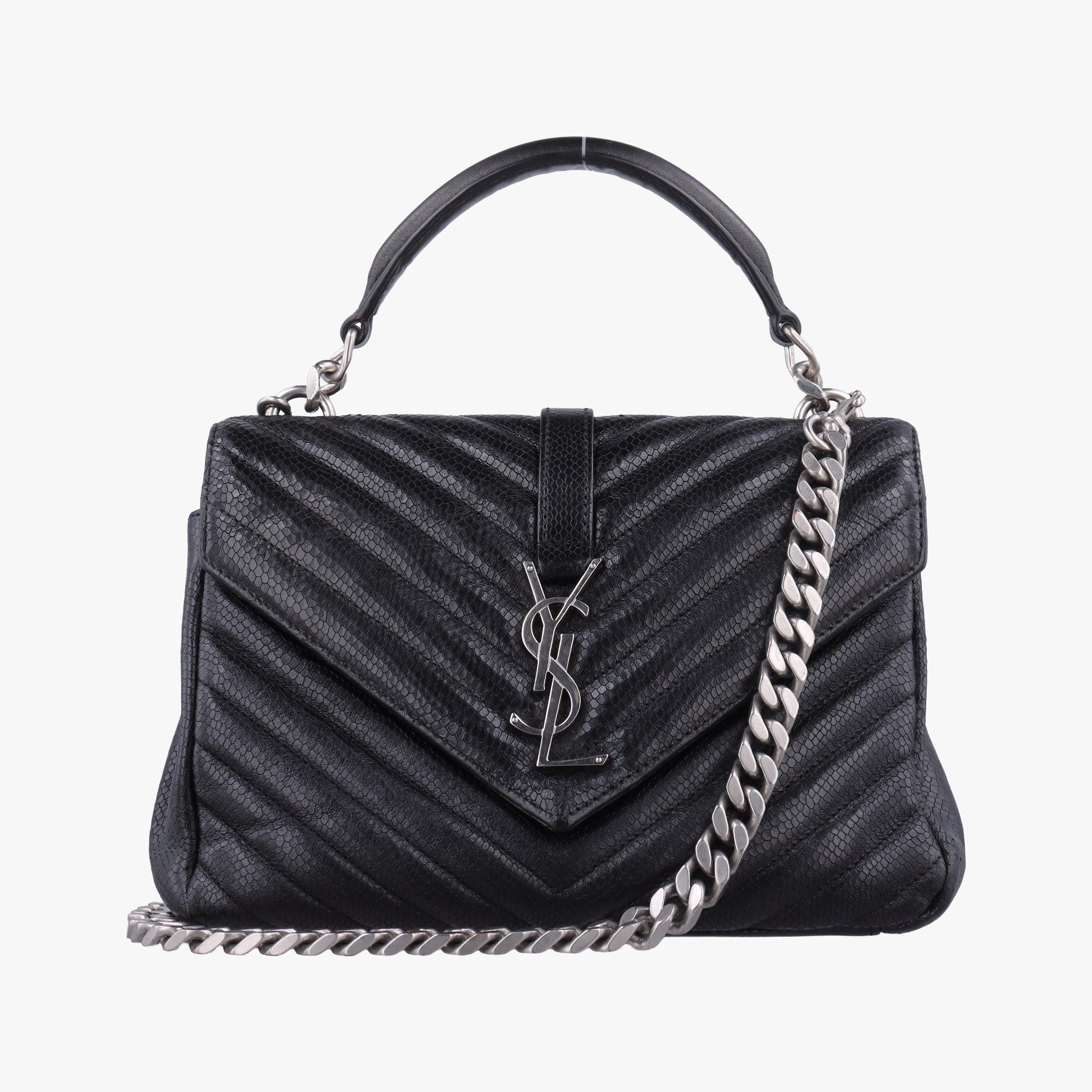 COLLEGE Medium Black Chevron-quilted leather 600279 TCT600279.0620カレッジ ミディアム ブラック キルティングレザー 600279 TCT600279.0620