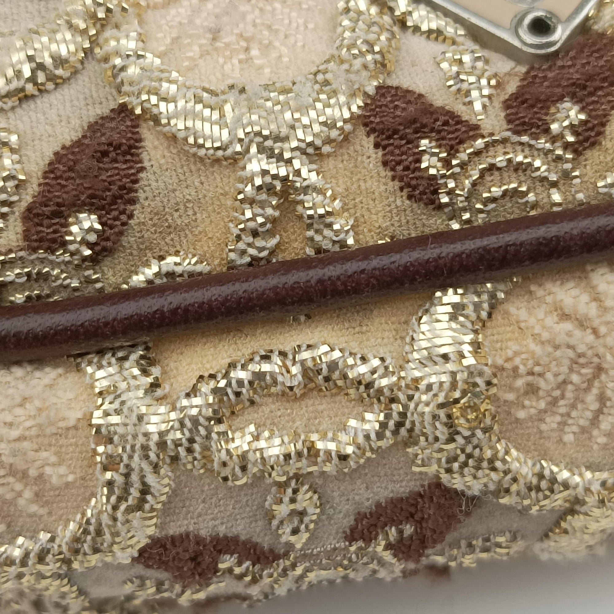 Kisslock BeigexBrown fabric 26キスロック ベージュxブラウン ファブリック BT0323 26