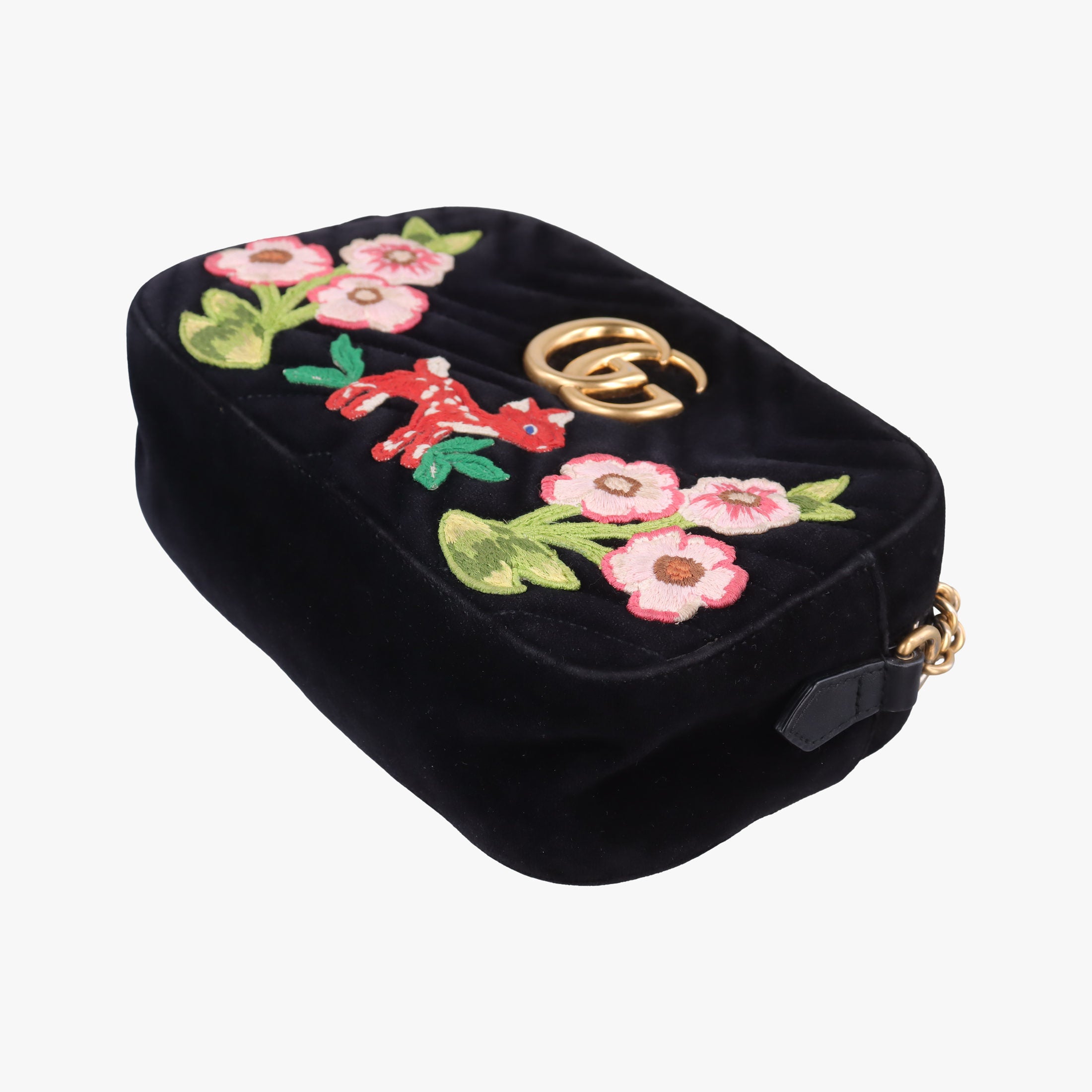 GG Marmont Black×Multicolour velour 447632 F025171587GGマーモント ブラック×マルチカラー ベロア 447632 F025171587