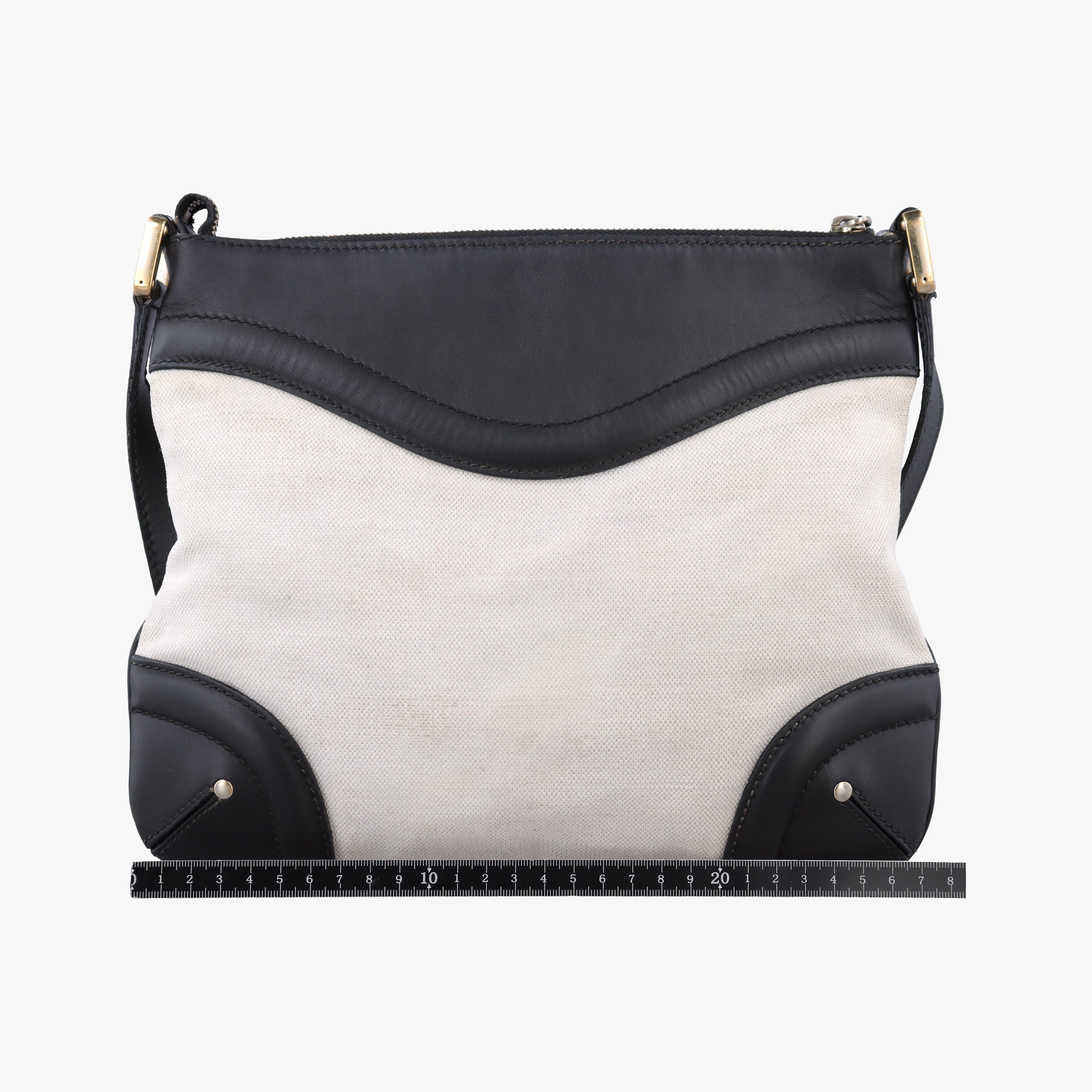 Crest Ivory × Black Leather×Canvas 141446 クレスト アイボリー × ブラック レザー×キャンバス 141446