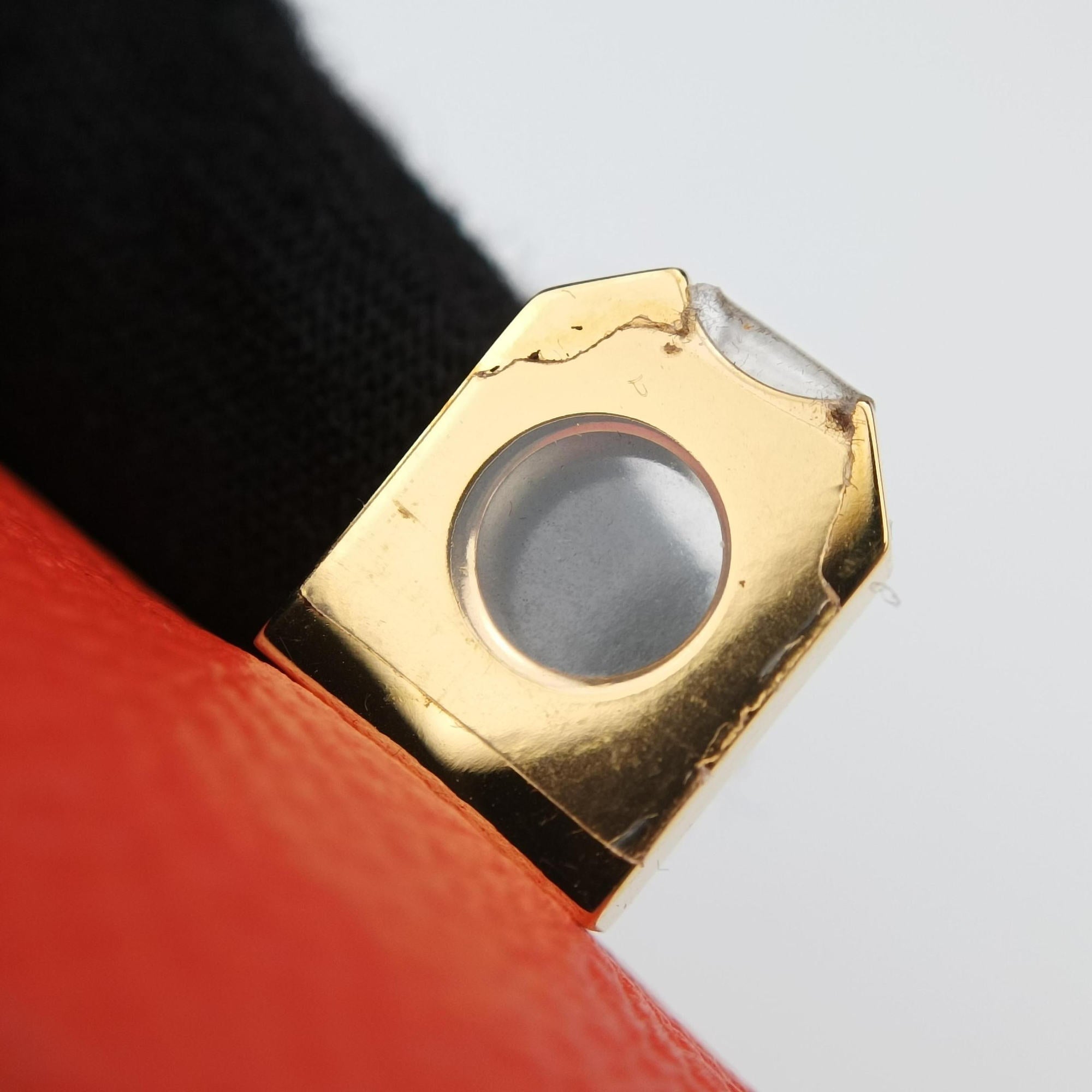 Collier de chien Orange×golden Leather × GP S T ID 012コリエ ド シアン オレンジ×ゴールド レザー×GP S T ID 012