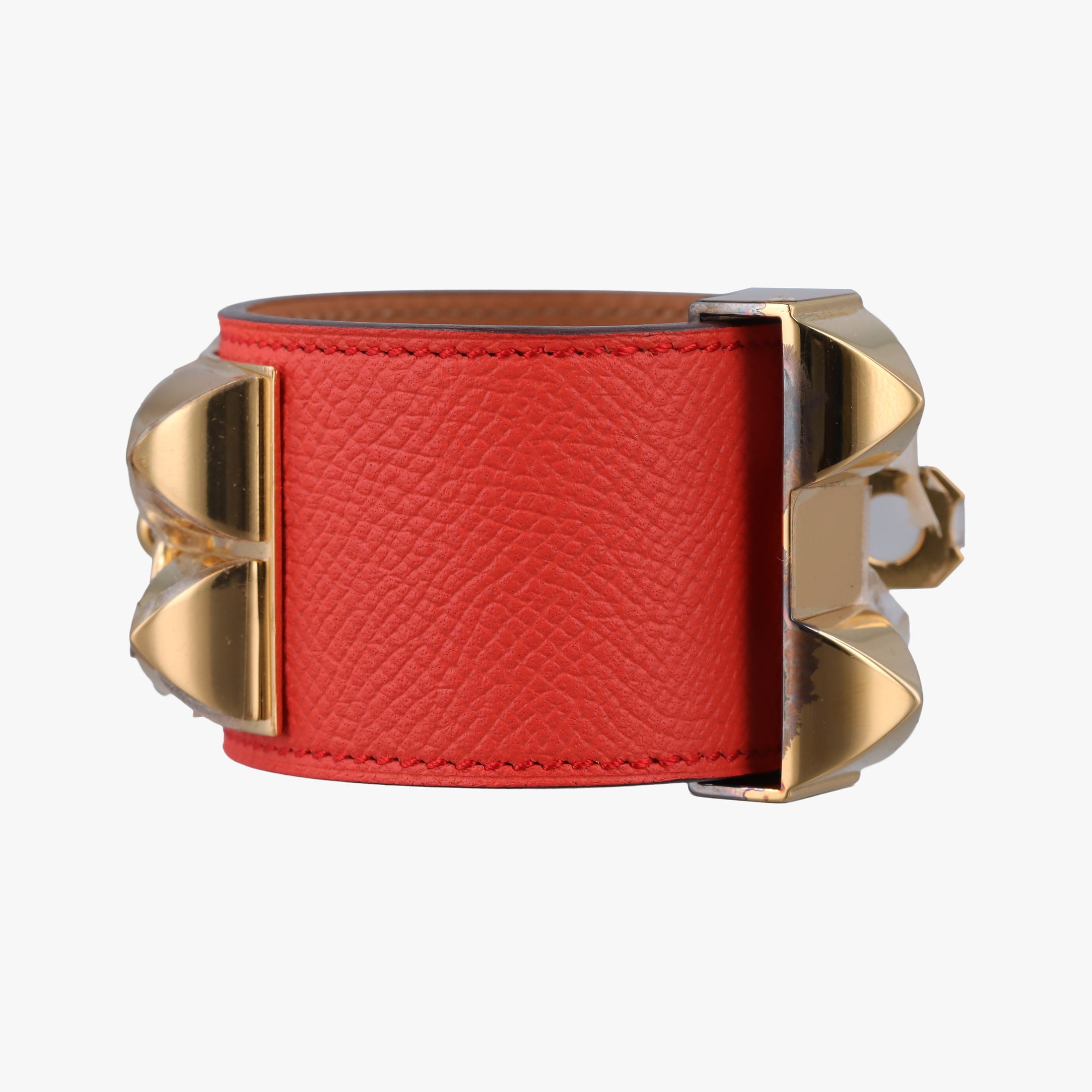Collier de chien Orange×golden Leather × GP S T ID 012コリエ ド シアン オレンジ×ゴールド レザー×GP S T ID 012
