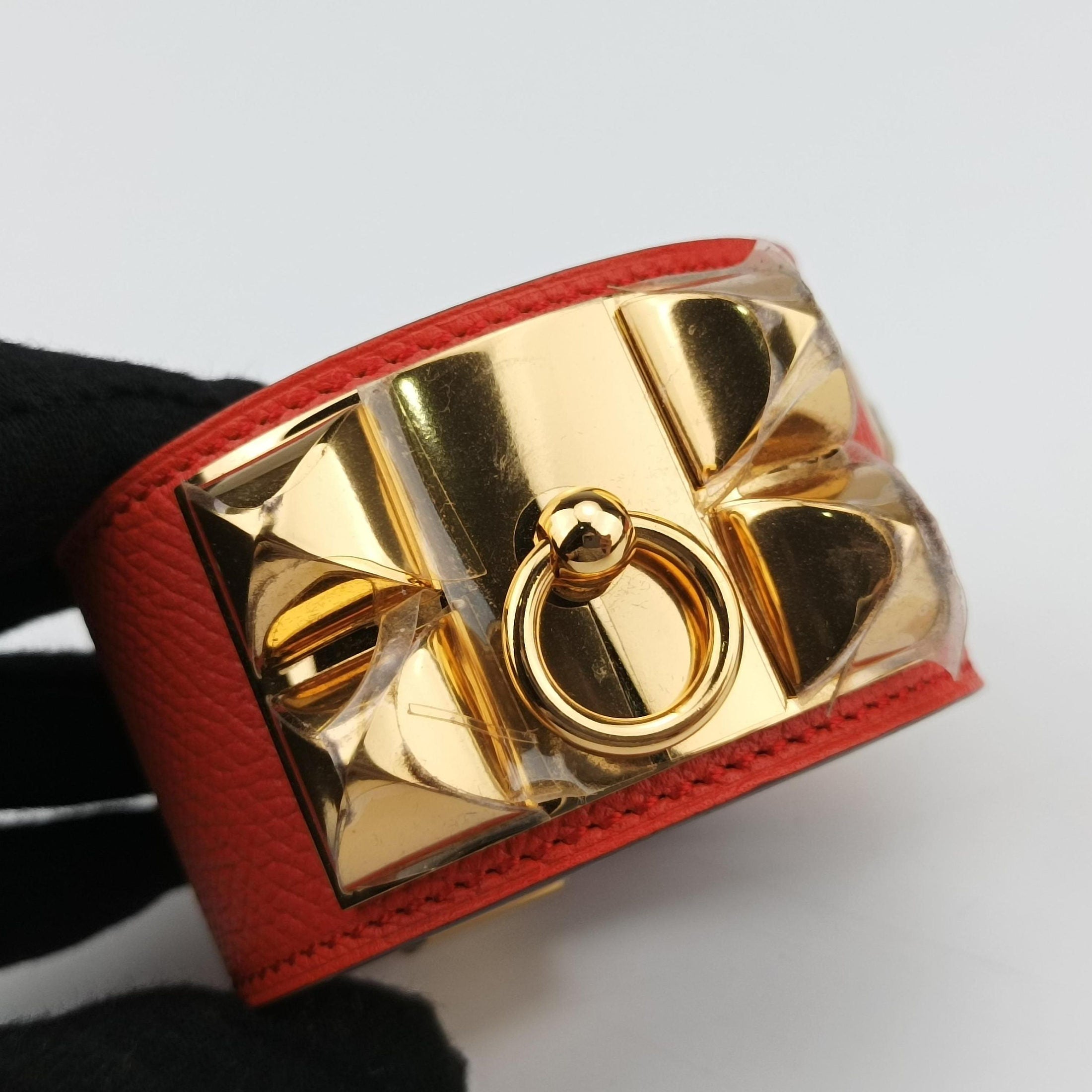 Collier de chien Orange×golden Leather × GP S T ID 012コリエ ド シアン オレンジ×ゴールド レザー×GP S T ID 012