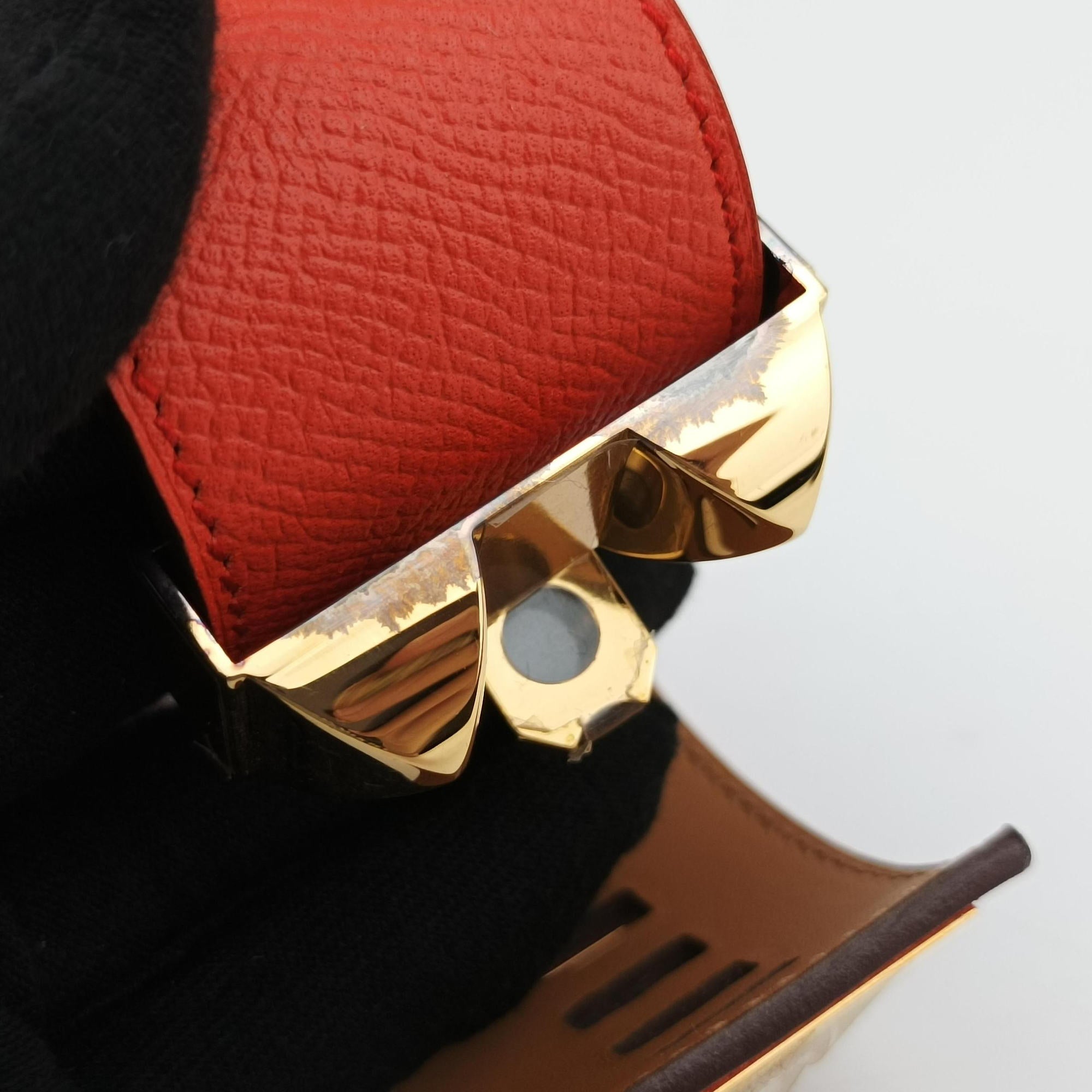 Collier de chien Orange×golden Leather × GP S T ID 012コリエ ド シアン オレンジ×ゴールド レザー×GP S T ID 012