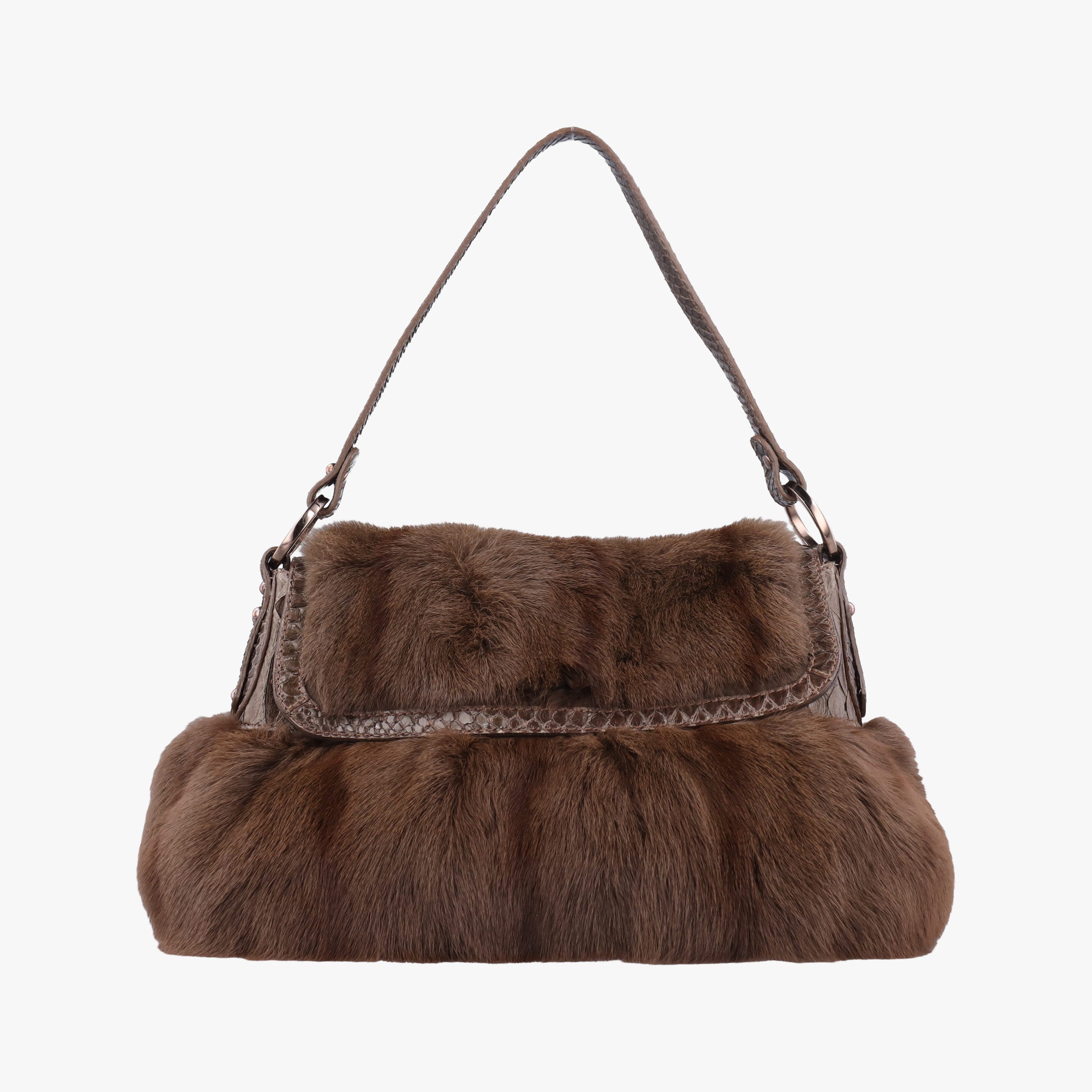 Chef Brown Mink Fur × Python 8BR445 2373-8BR353-JQQ-039シェフ ブラウン ミンク × パイソン 8BR445 2373-8BR353-JQQ-039