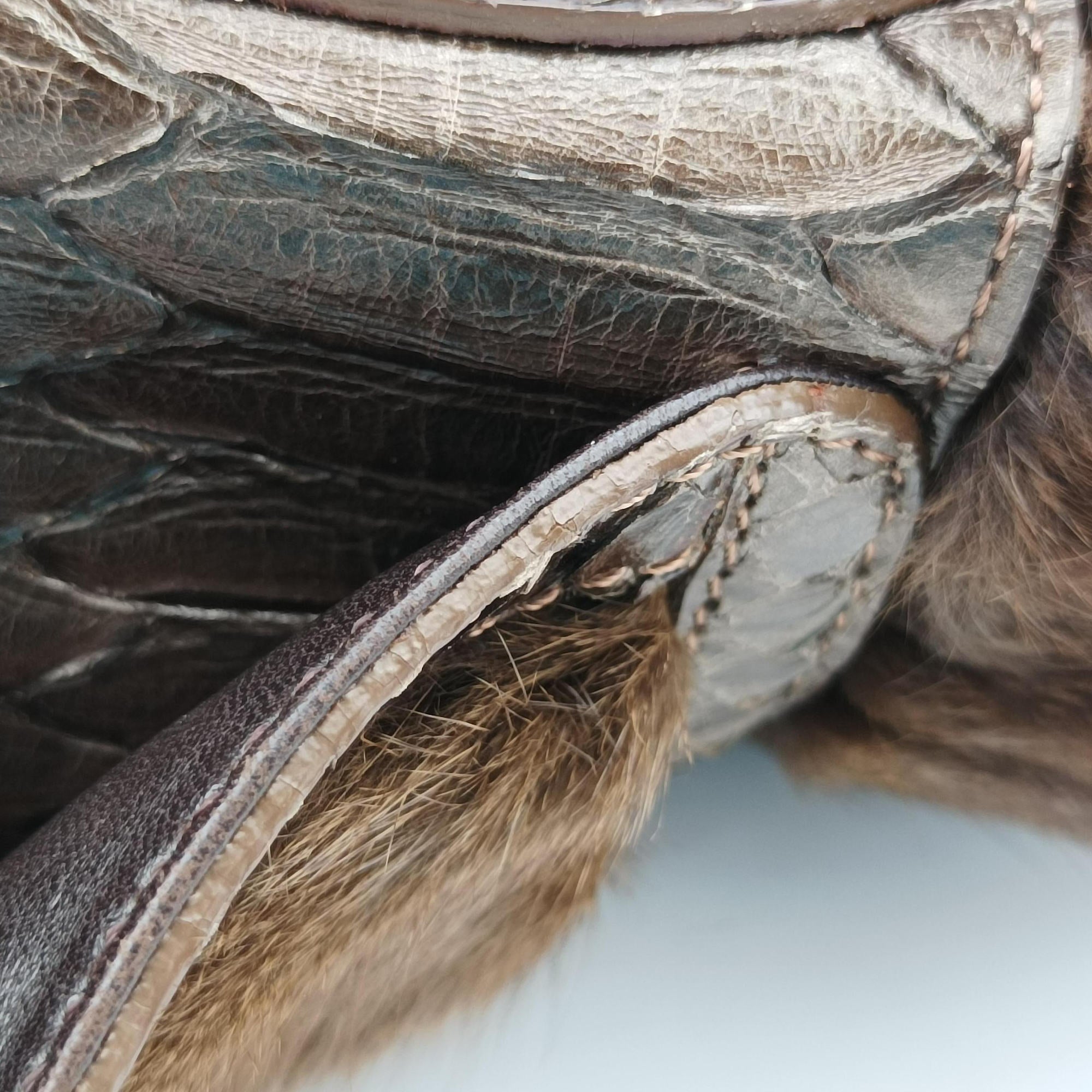 Chef Brown Mink Fur × Python 8BR445 2373-8BR353-JQQ-039シェフ ブラウン ミンク × パイソン 8BR445 2373-8BR353-JQQ-039