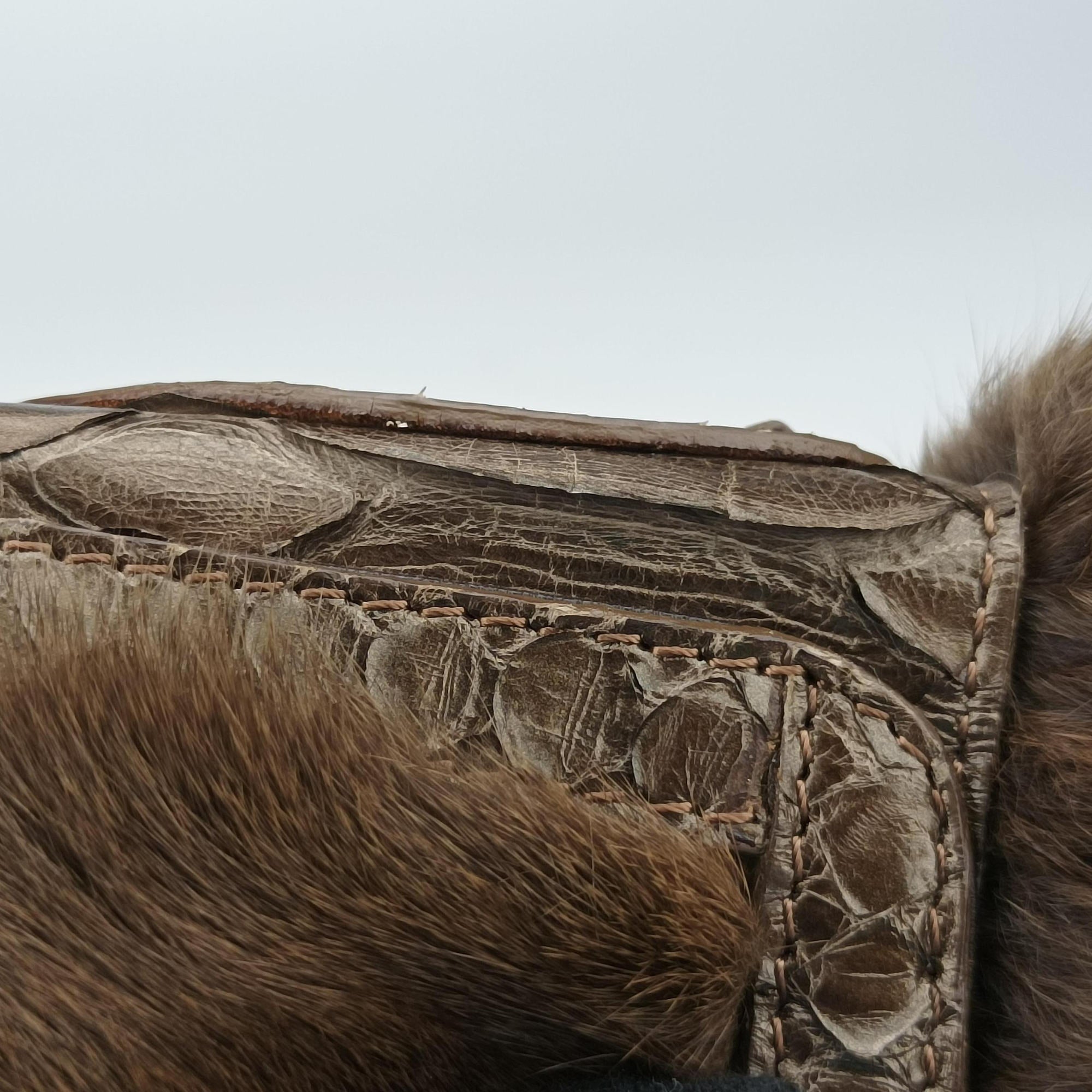 Chef Brown Mink Fur × Python 8BR445 2373-8BR353-JQQ-039シェフ ブラウン ミンク × パイソン 8BR445 2373-8BR353-JQQ-039