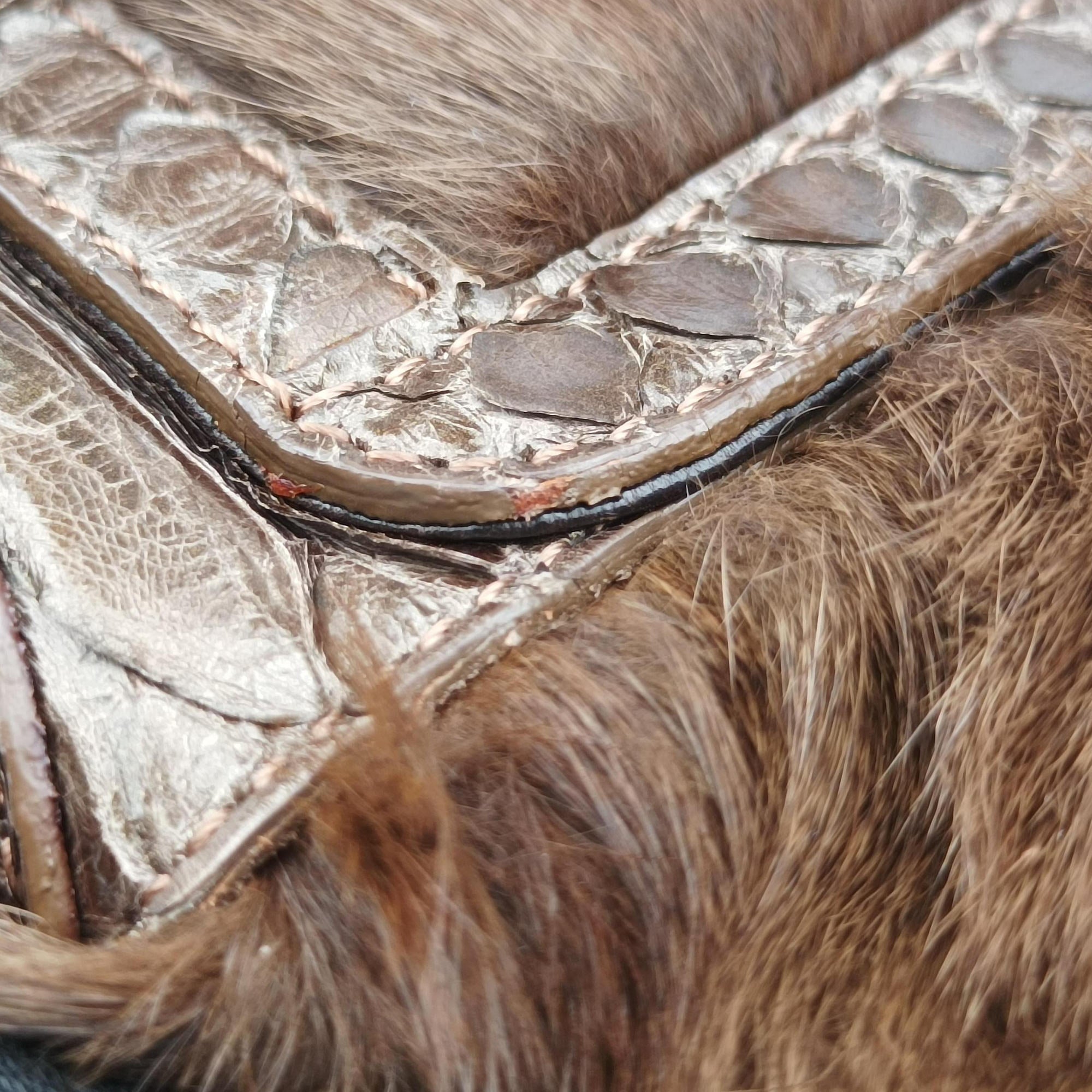 Chef Brown Mink Fur × Python 8BR445 2373-8BR353-JQQ-039シェフ ブラウン ミンク × パイソン 8BR445 2373-8BR353-JQQ-039