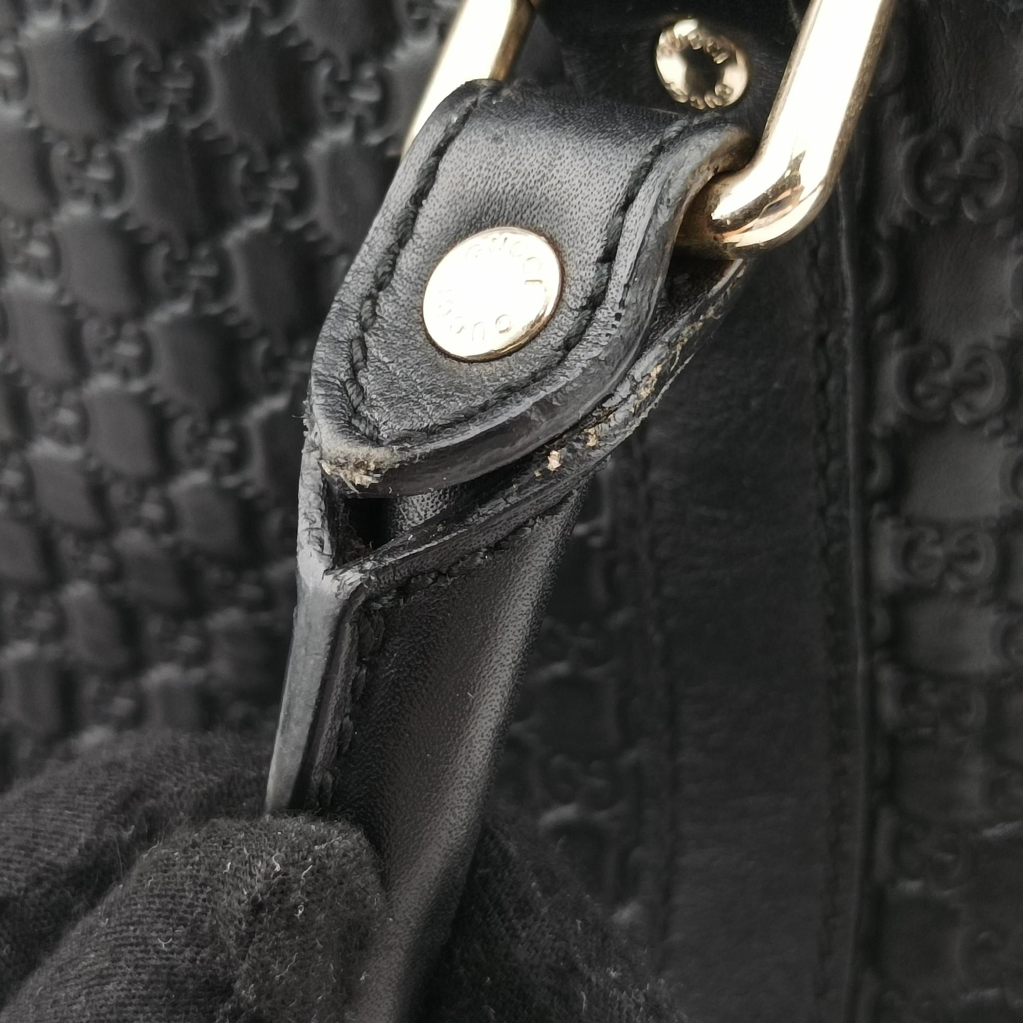 Microguccissima Black Leather 449663 A027587868マイクログッチシマ ブラック レザー 449663 A027587868