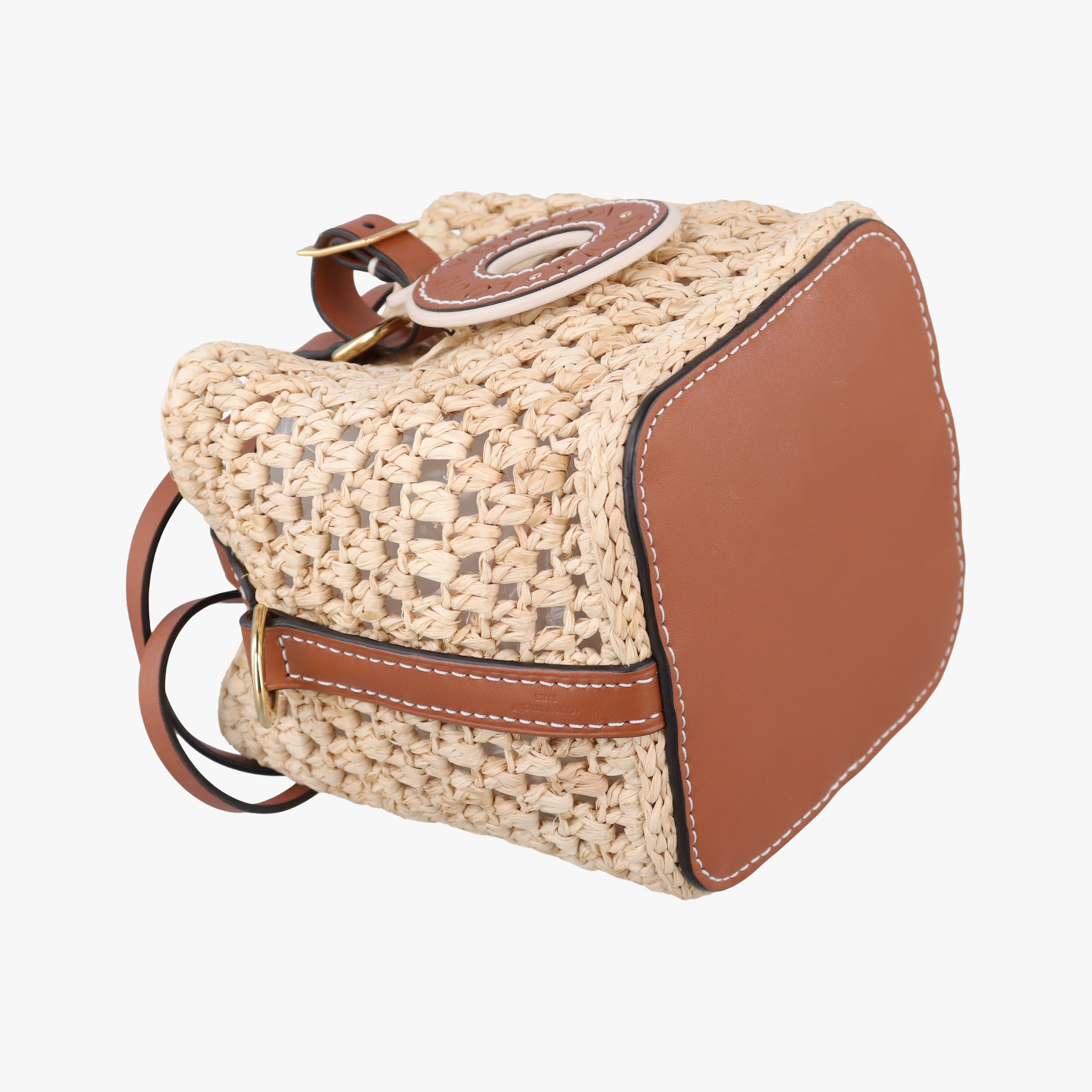 Noé Purse Beige x Brown natural raffia M83521 IC Chipノエ パース ベージュ×ブラウン ナチュラルラフィア M83521 ICチップ