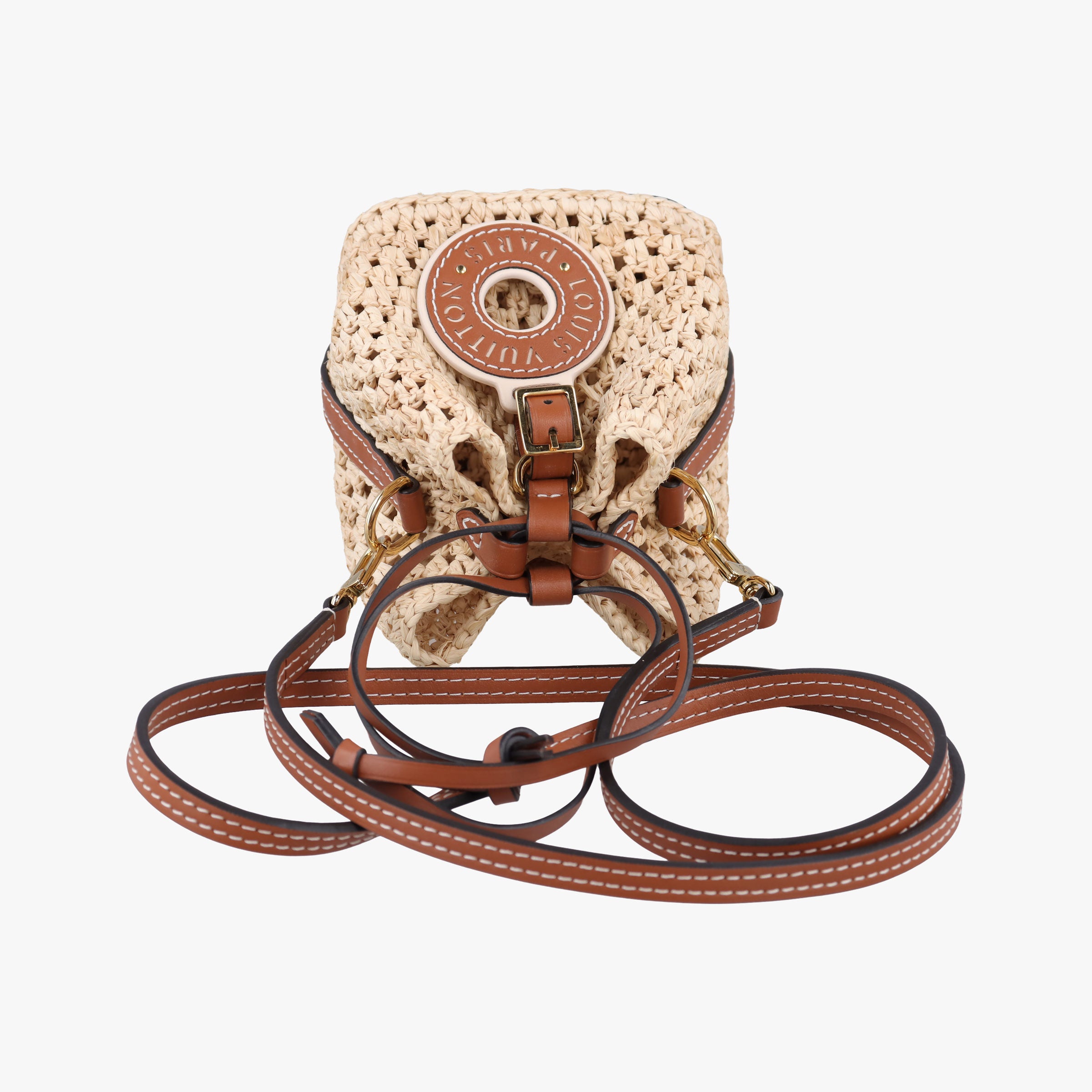 Noé Purse Beige x Brown natural raffia M83521 IC Chipノエ パース ベージュ×ブラウン ナチュラルラフィア M83521 ICチップ