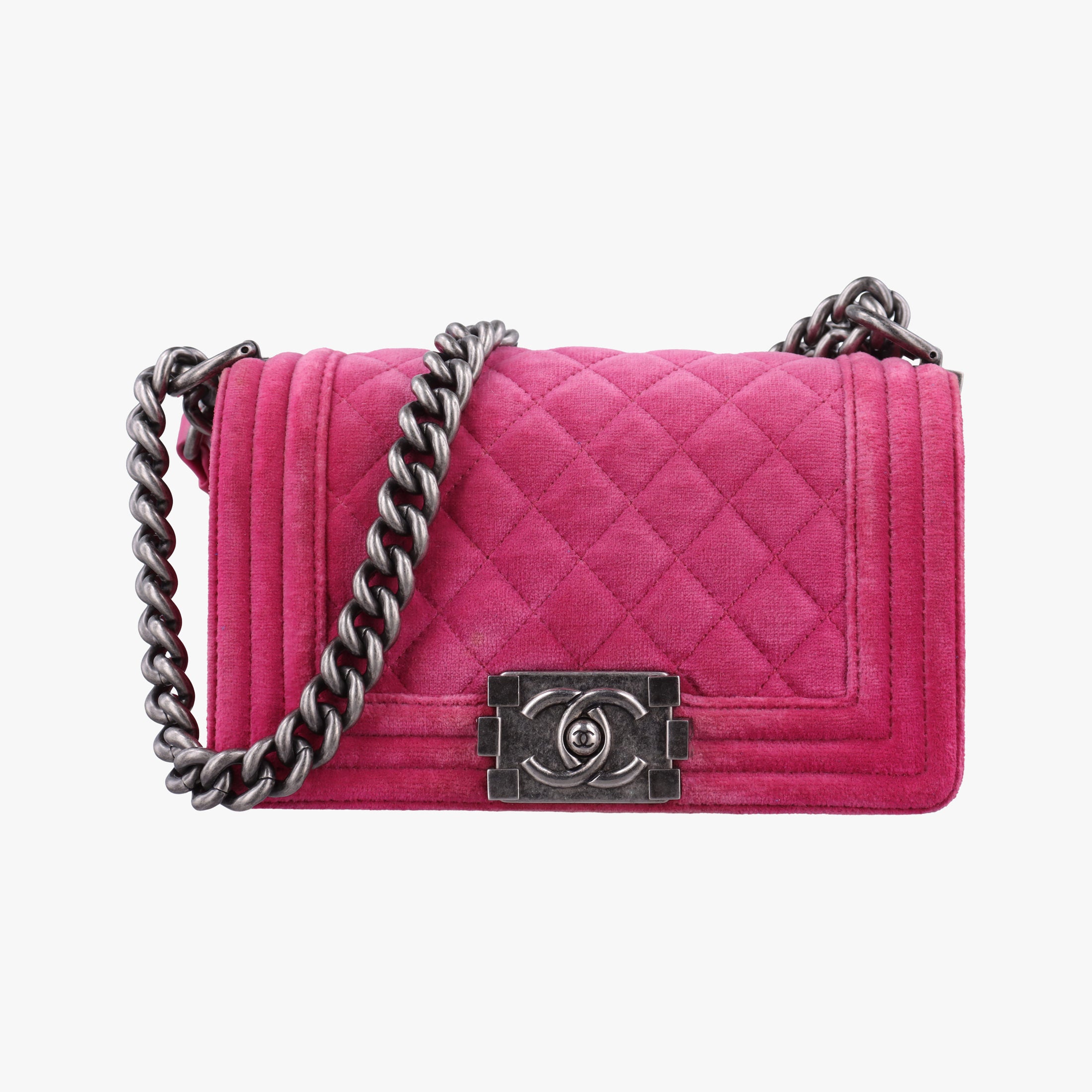 BOY CHANEL Rose velour A67416 18369592ボーイシャネル ローズ レッド ベロア A67416 18369592