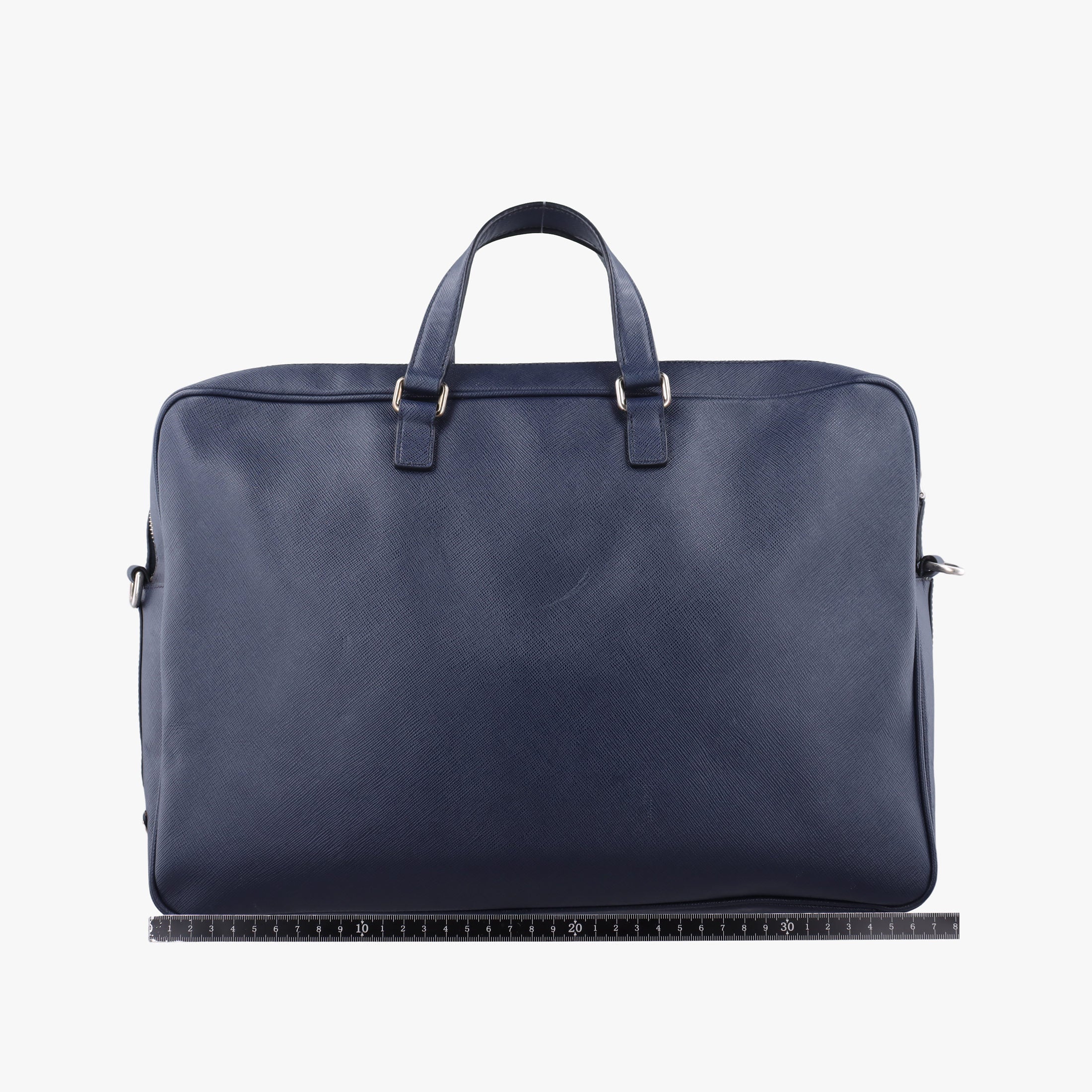 Triangle Logo Plate Navy Saffiano Leather 164 7/R三角 ロゴ プレート ブルーブラック サフィアーノレザー 164 7/R