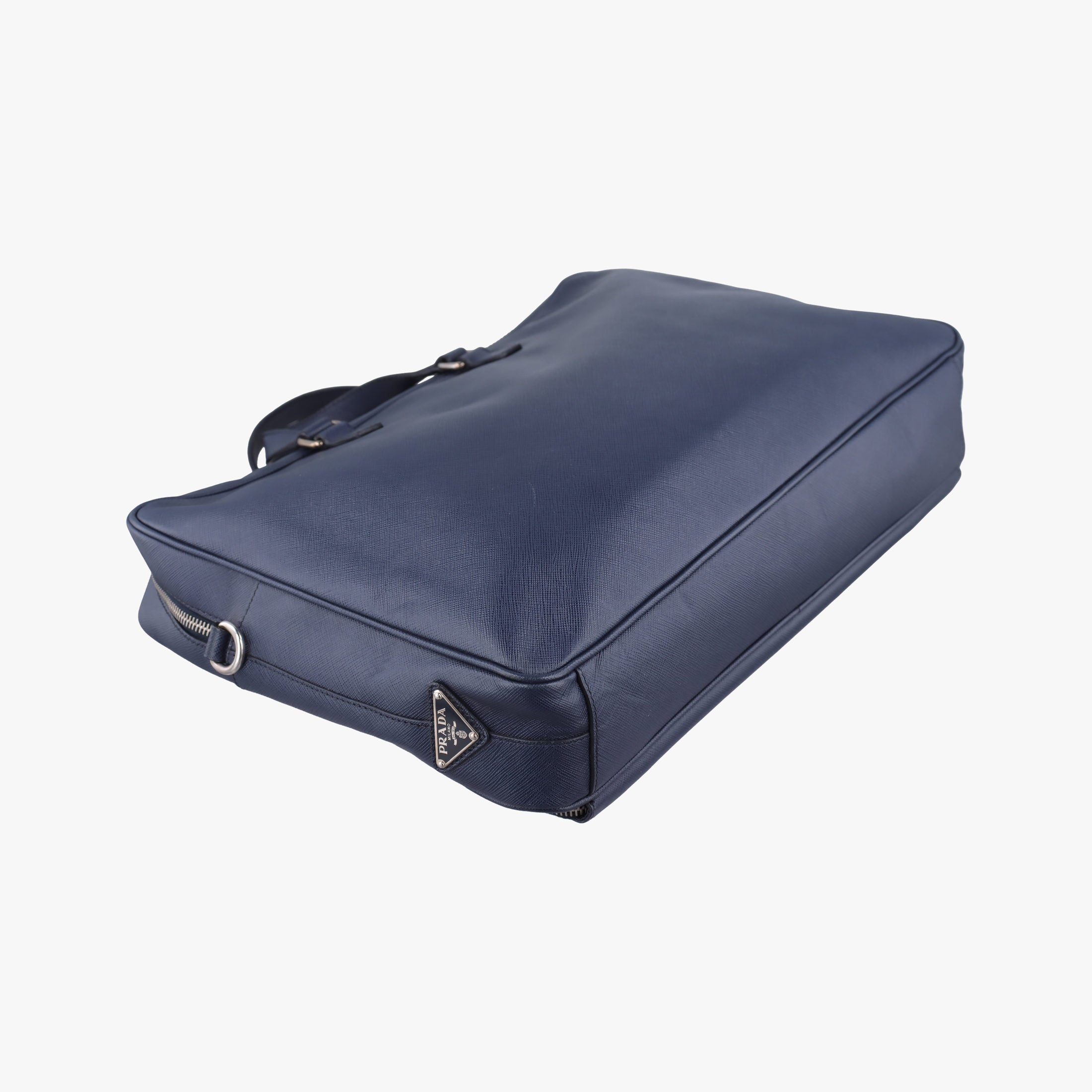 Triangle Logo Plate Navy Saffiano Leather 164 7/R三角 ロゴ プレート ブルーブラック サフィアーノレザー 164 7/R