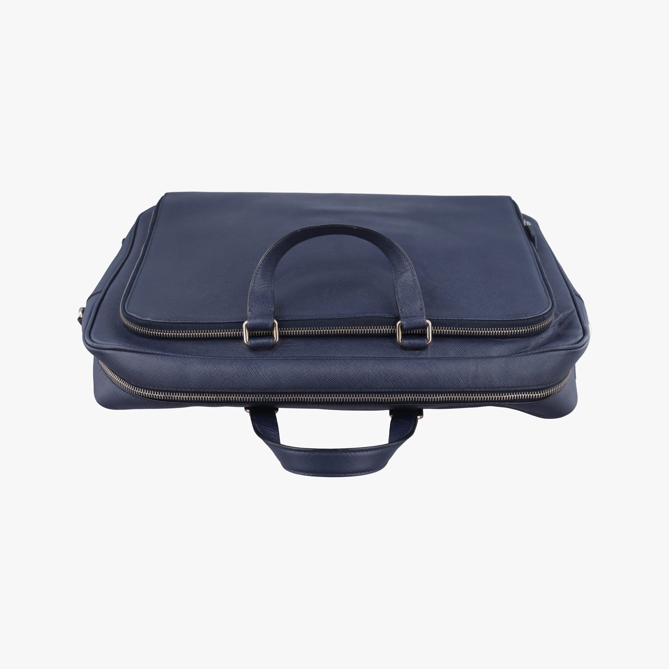 Triangle Logo Plate Navy Saffiano Leather 164 7/R三角 ロゴ プレート ブルーブラック サフィアーノレザー 164 7/R