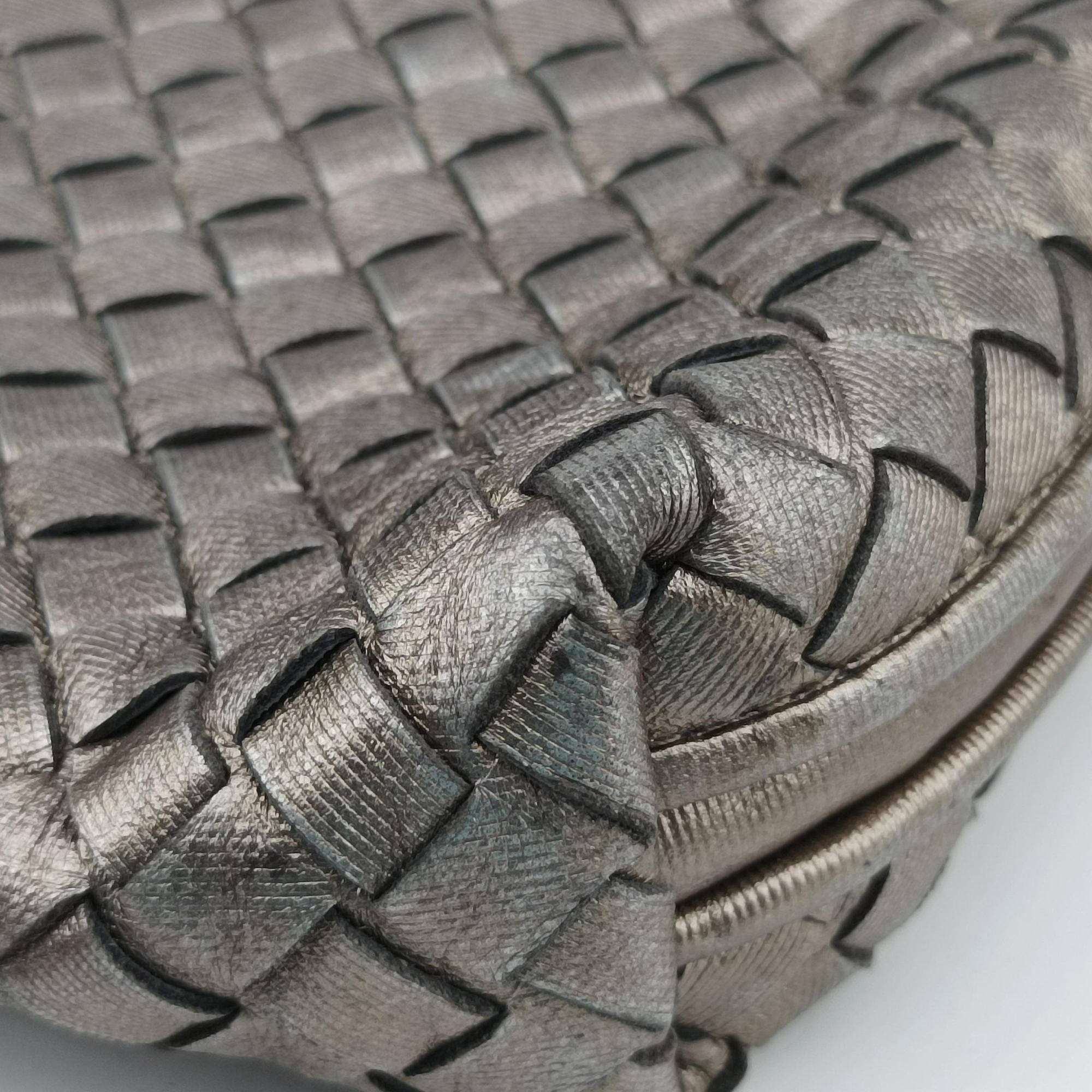 NODINI Intrecciato Silver Gray lambskin B06389674Zノディーニ イントレチャート シルバーグレー ラムスキン B06389674Z