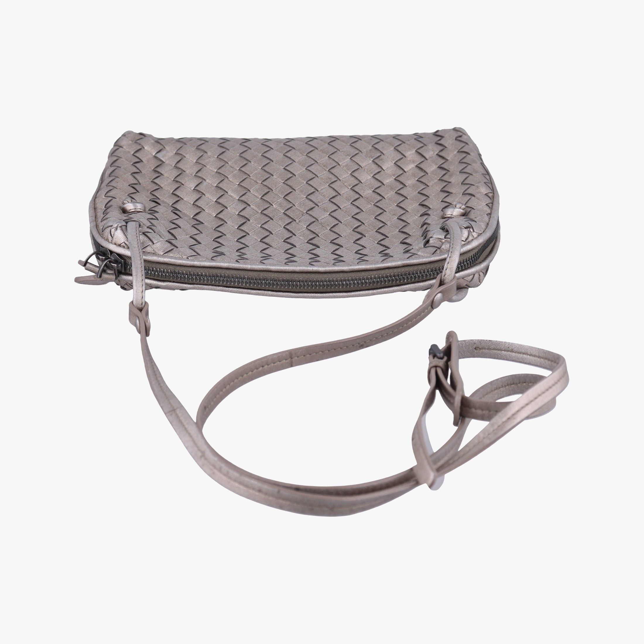 NODINI Intrecciato Silver Gray lambskin B06389674Zノディーニ イントレチャート シルバーグレー ラムスキン B06389674Z