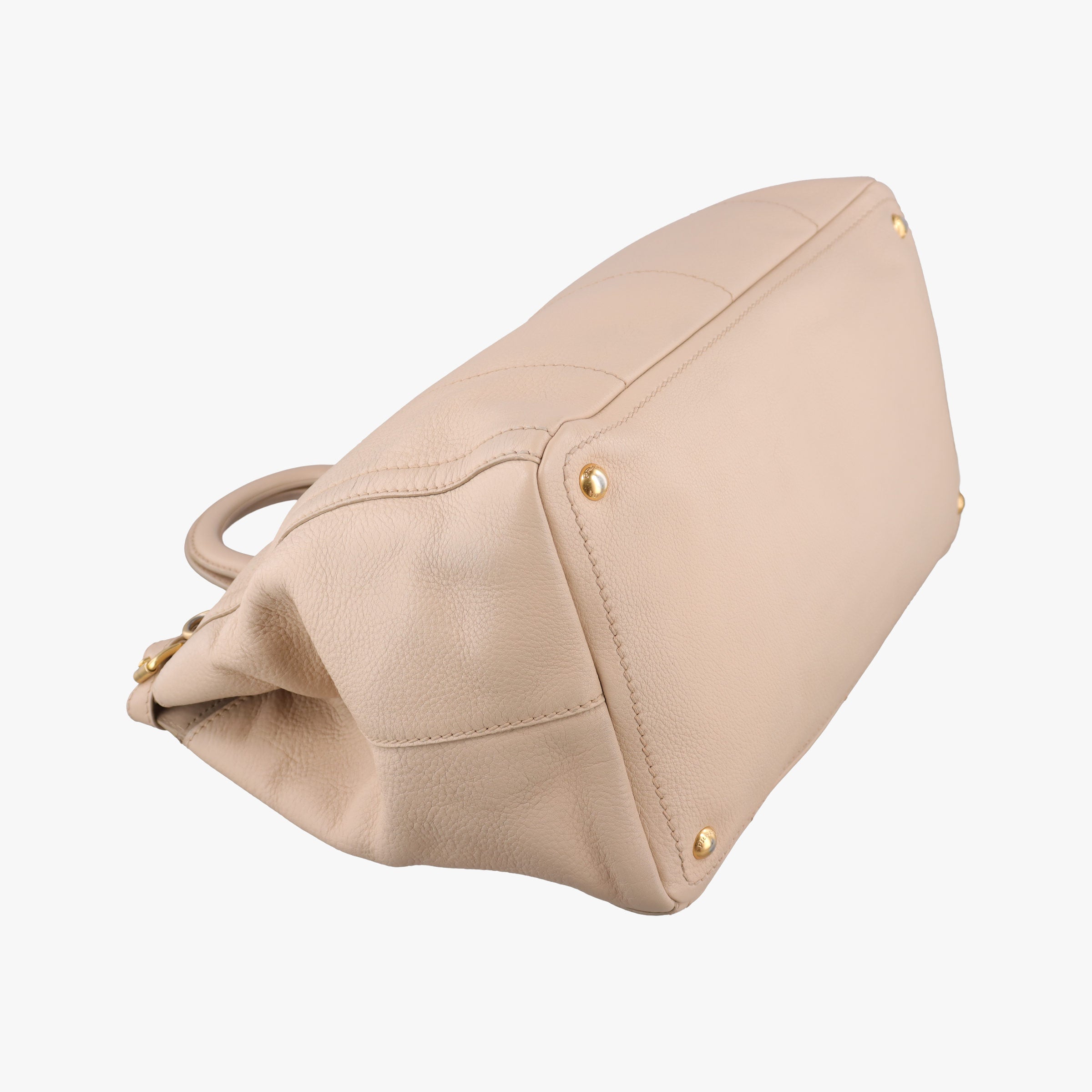 Cervo Frame Satchel Beige Leather 113セルボ フレーム サッチェル ベージュ レザー 113