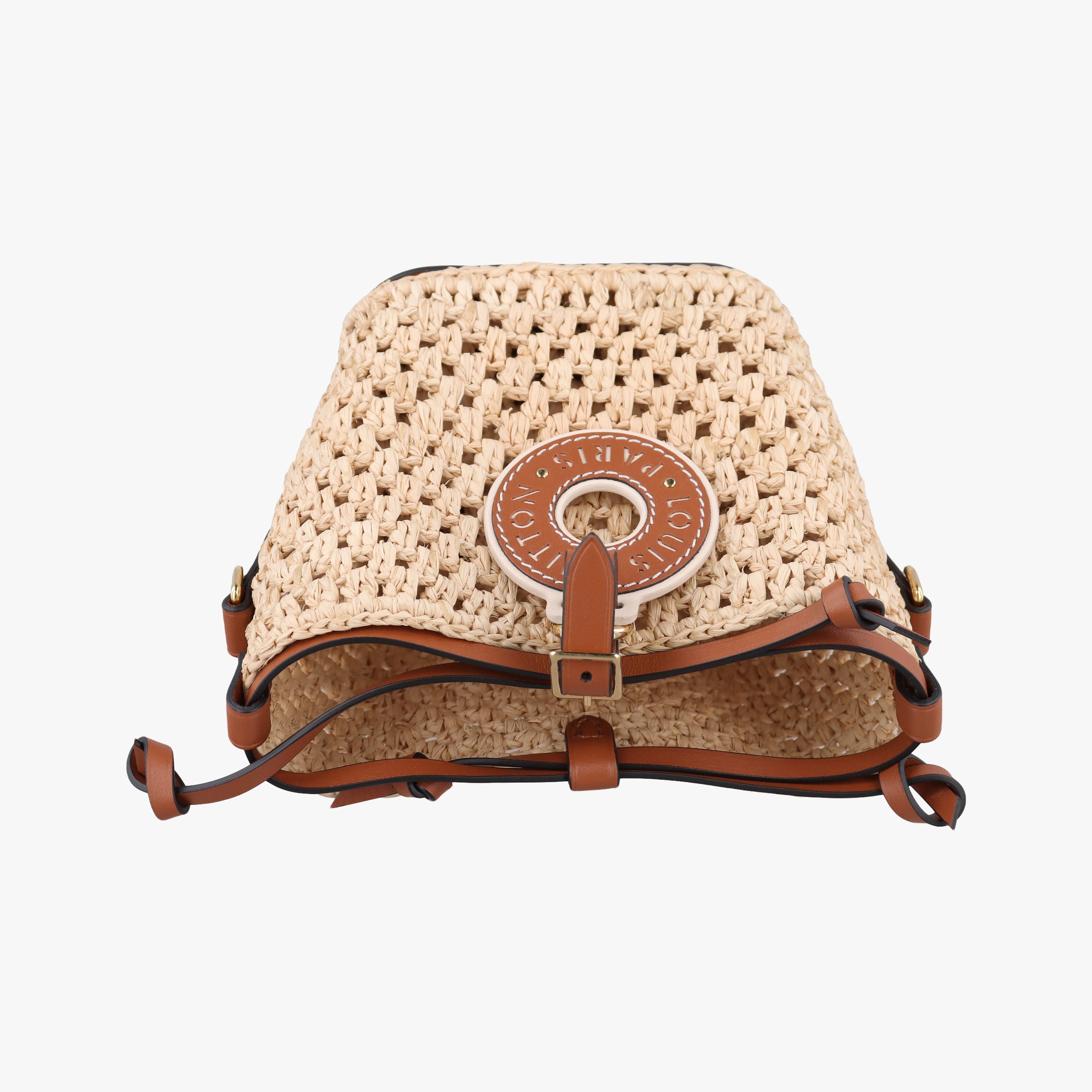Noé Purse Beige x Brown natural raffia M83521 IC Chipノエ パース ベージュ×ブラウン ナチュラルラフィア M83521 ICチップ