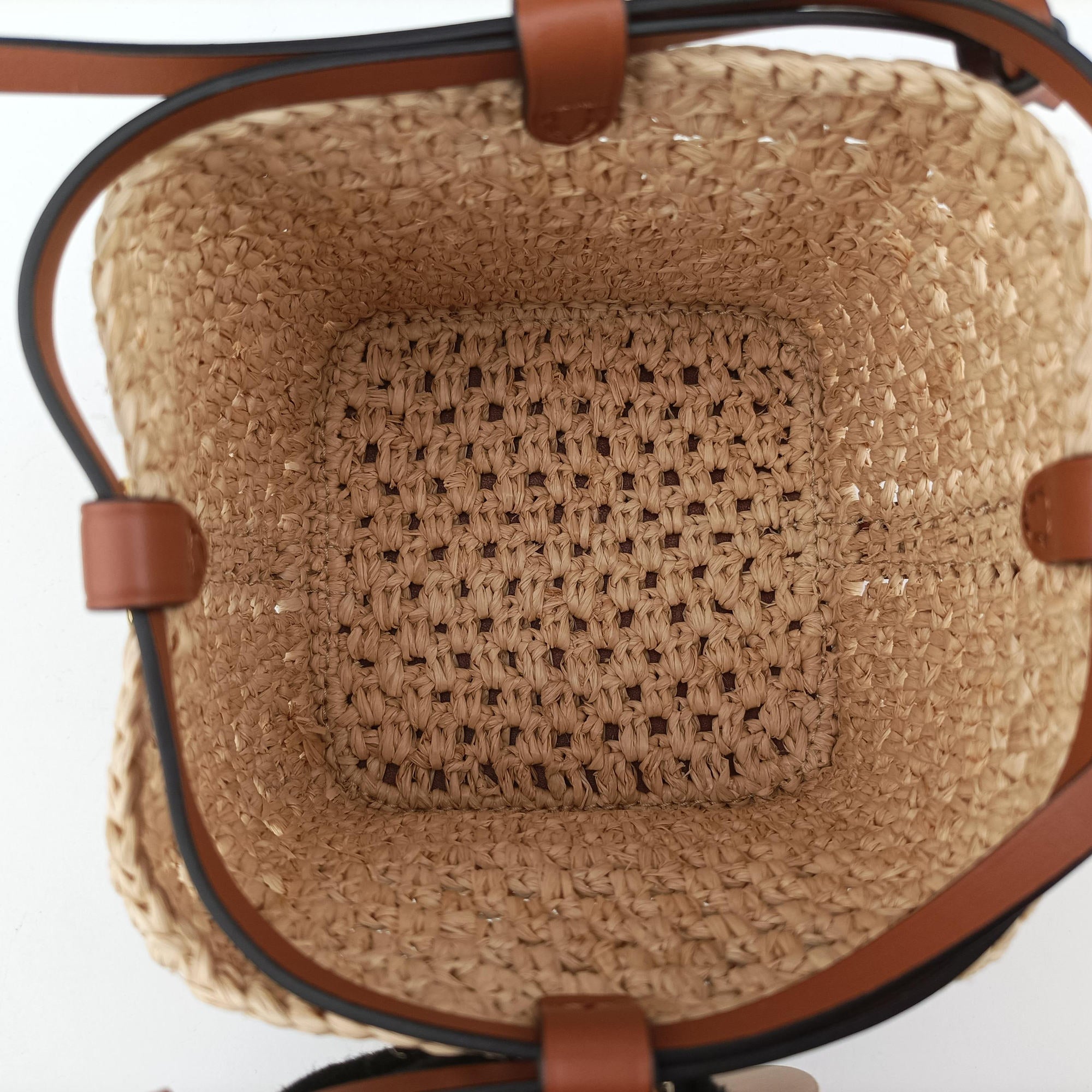 Noé Purse Beige x Brown natural raffia M83521 IC Chipノエ パース ベージュ×ブラウン ナチュラルラフィア M83521 ICチップ