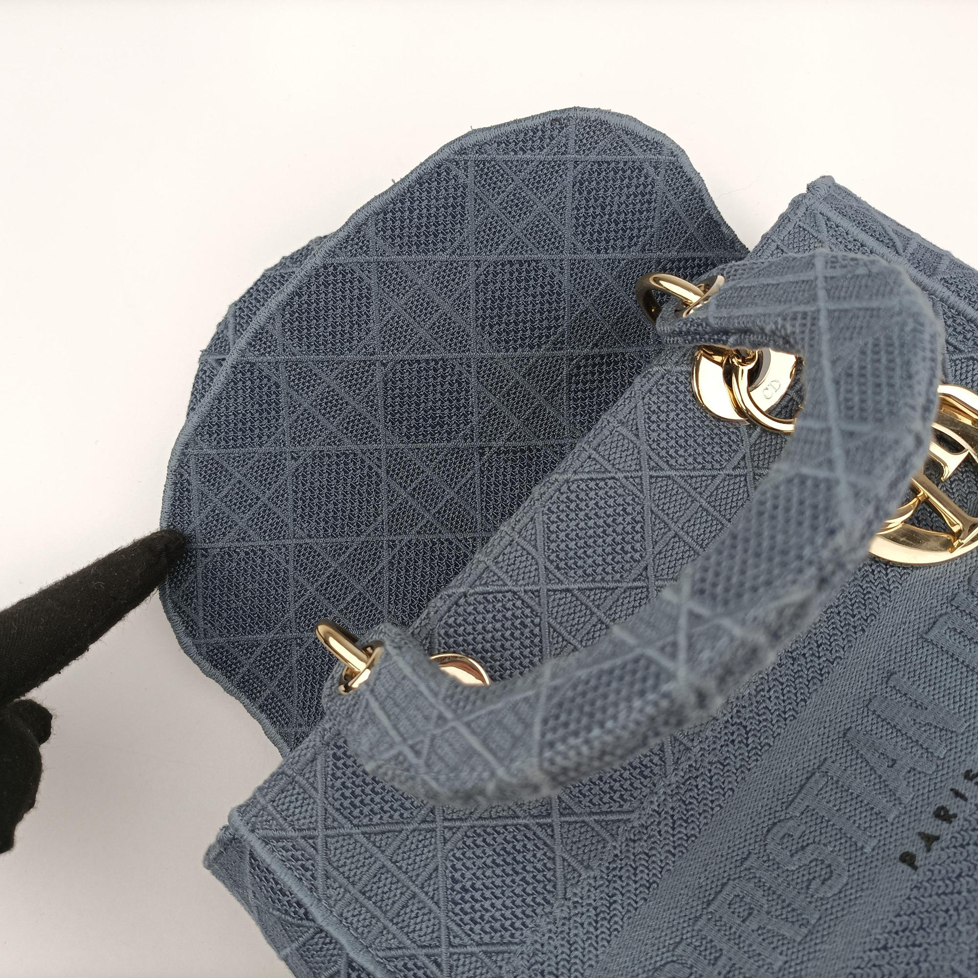Lady Dior Navy Jacquard 50-MA-0270レディディオール ネイビー ジャガード 50-MA-0270