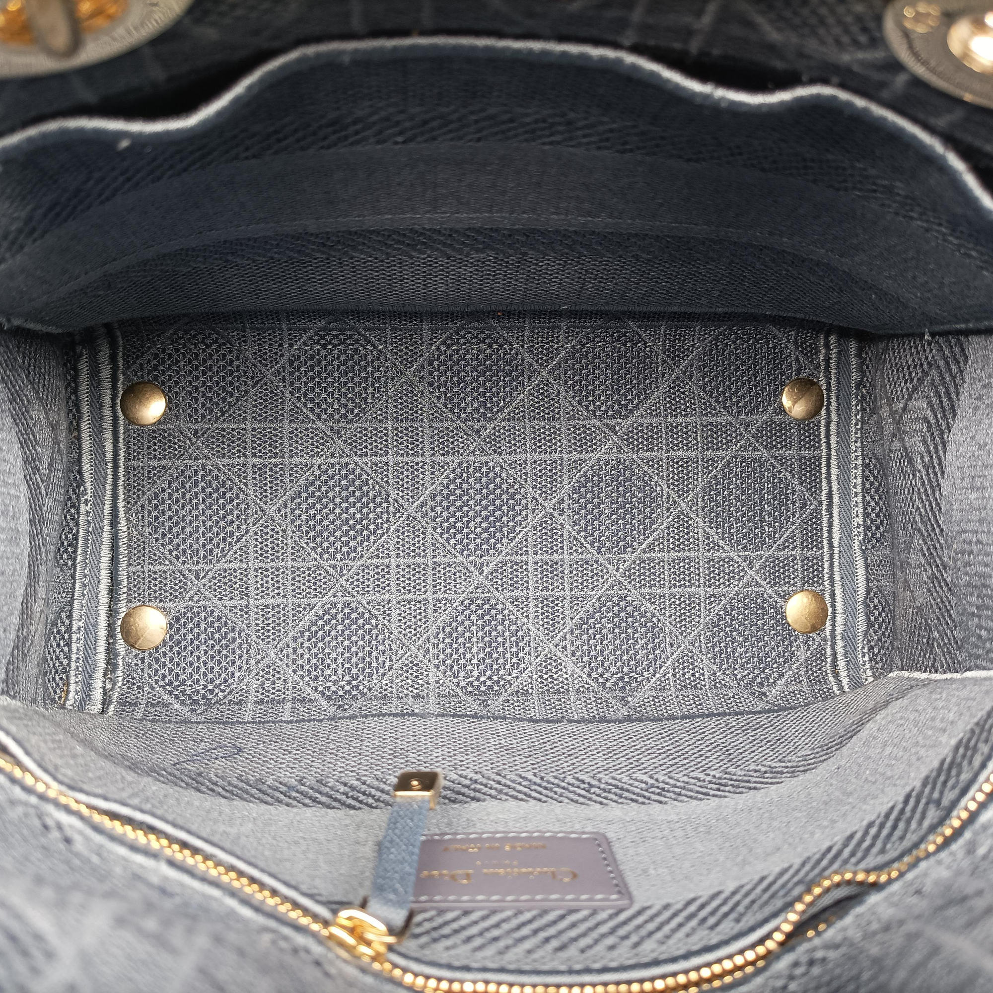 Lady Dior Navy Jacquard 50-MA-0270レディディオール ネイビー ジャガード 50-MA-0270
