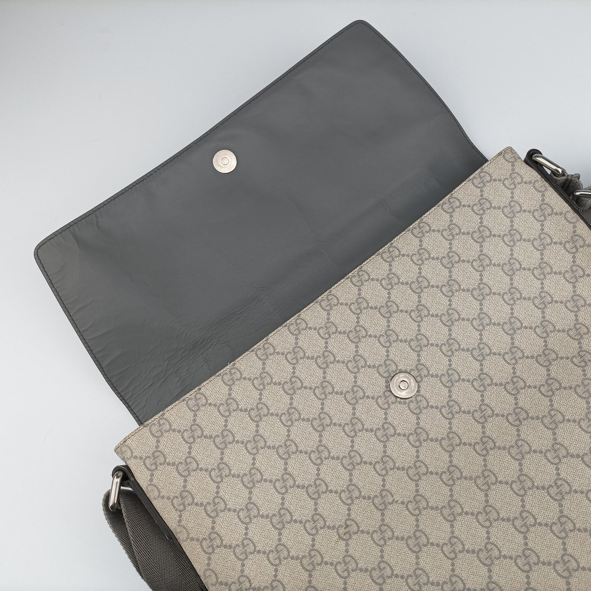 GG Supreme Messenger Beige×gray PVC coated canvas×Leather 353429 A016415092GGスプリーム メッセンジャー ベージュ×グレー PVCコーティングキャンバス×レザー 353429 A016415092