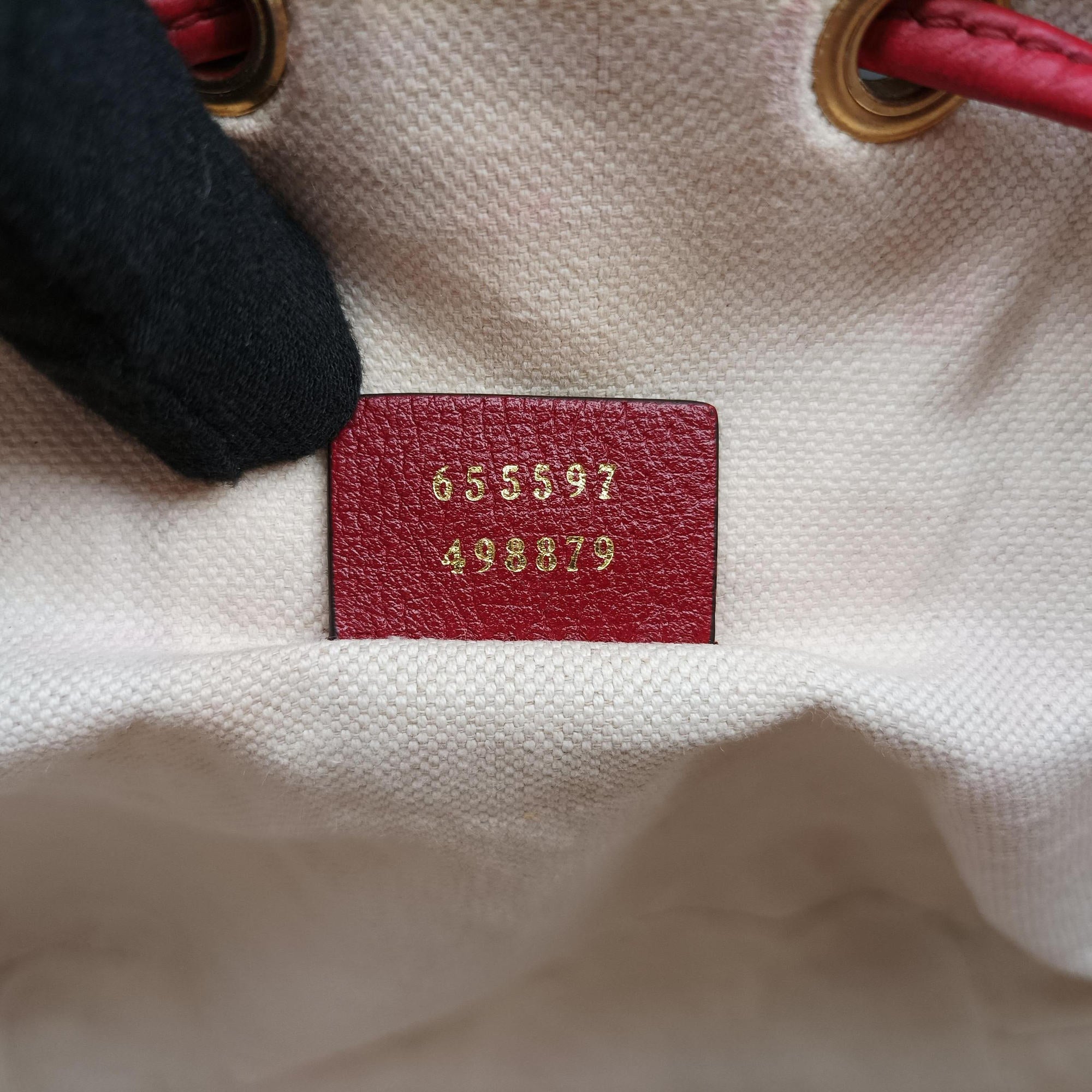Doraemon collaboration Brown x red PVC coated canvas×Leather 655597 C034153879ドラえもんコラボ ブラウンxレッド PVCコーティングキャンバス×レザー 655597 C034153879