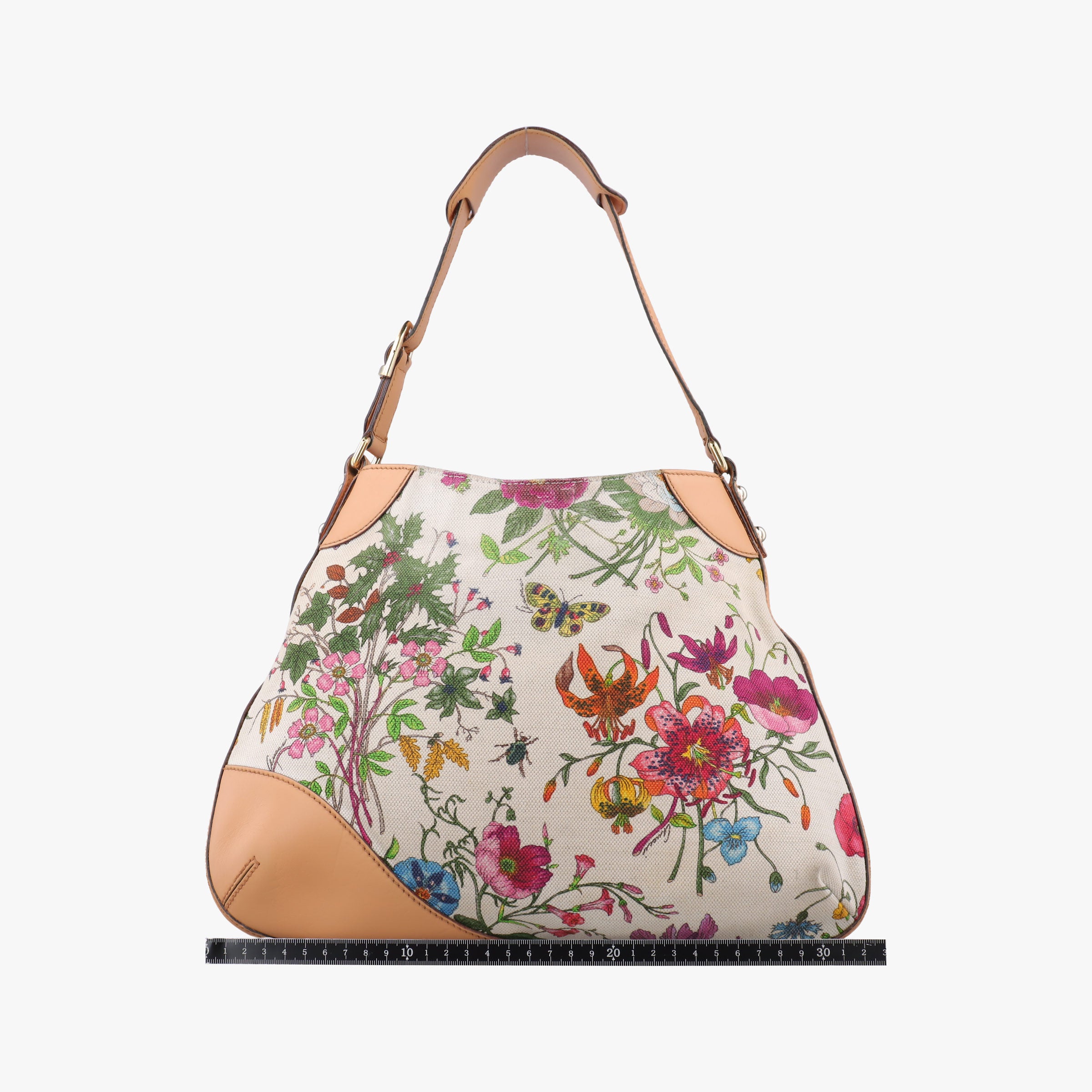 Horsebit Hobo Ivory×Pink×Multicolor canvas×leather 137388 ホースビット ホーボー アイボリー×ピンク×マルチカラー キャンバス×レザー 137388