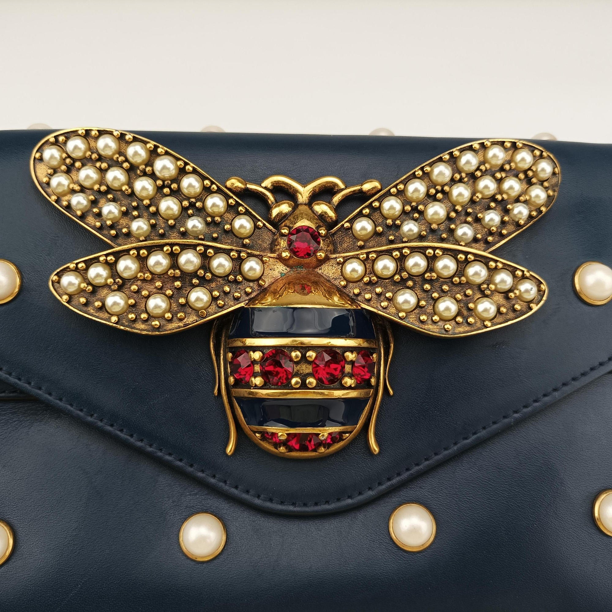 Queen Margaret Navy Leather 453778 F022216287クイーン マーガレット ネイビー レザー 453778 F022216287