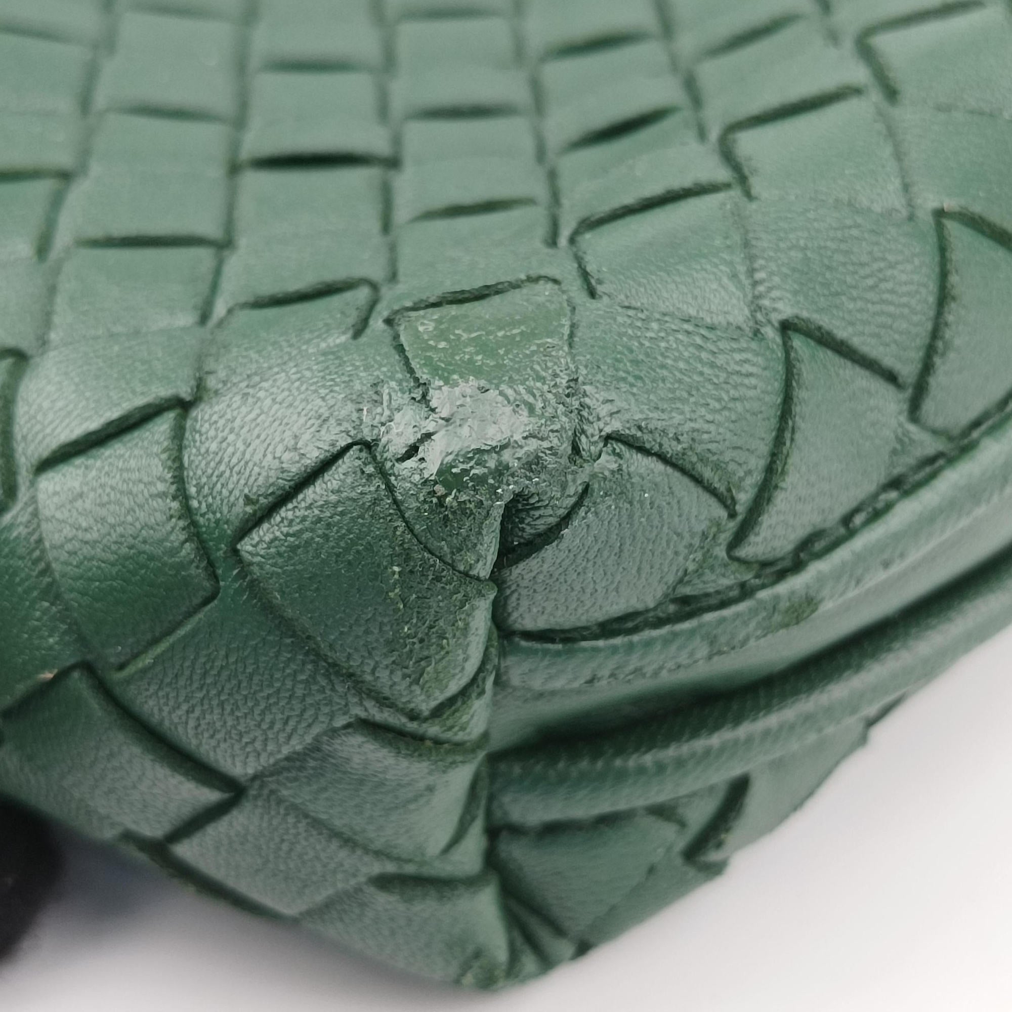 NODINI Intrecciato Green lambskin B03997787Iノディーニ イントレチャート グリーン ラムスキン B03997787I
