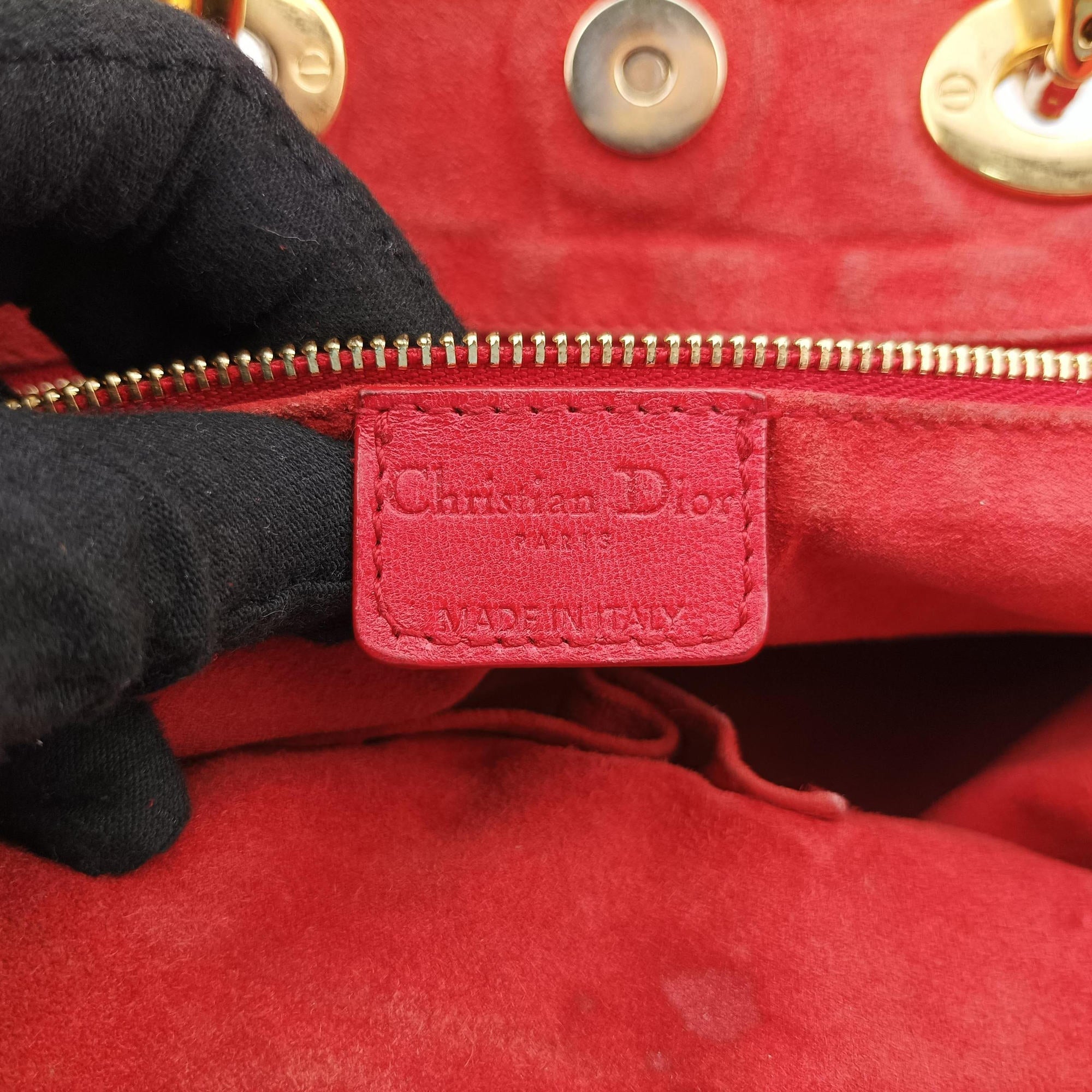 Soft Lady Dior Red lambskin 168-BM-0028ソフト レディディオール レッド ラムスキン 168-BM-0028