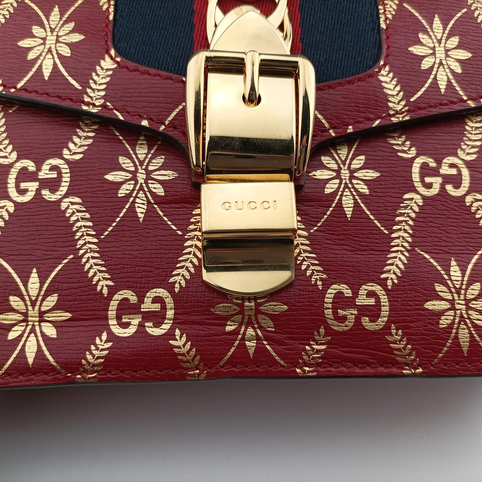 Sylvie red×Multicolour Leather 524405 E031296448シルヴィ レッド×マルチカラー レザー 524405 E031296448