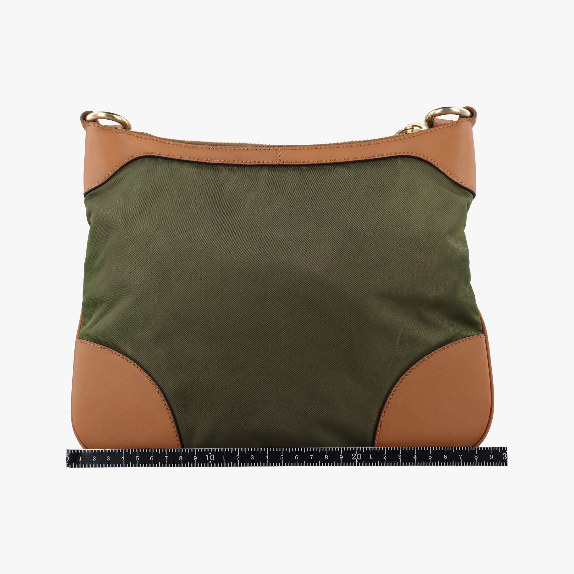 triangle logo Green x brown Nylon x leather 129トライアングルロゴ グリーン×ブラウン ナイロンxレザー 129