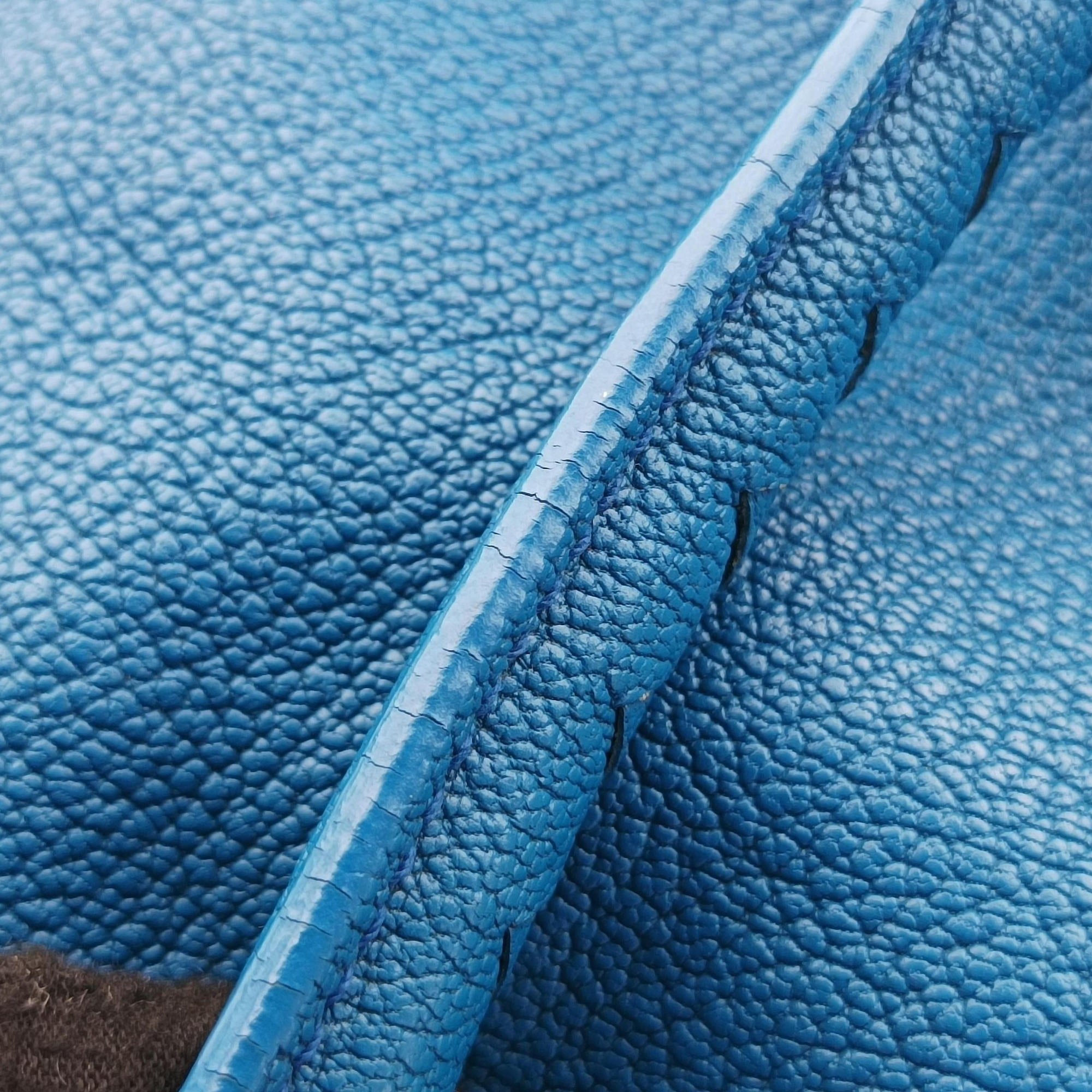 Boston Zip Detail Blue Leather B03080272Rボストン ジップ ブルー レザー B03080272R