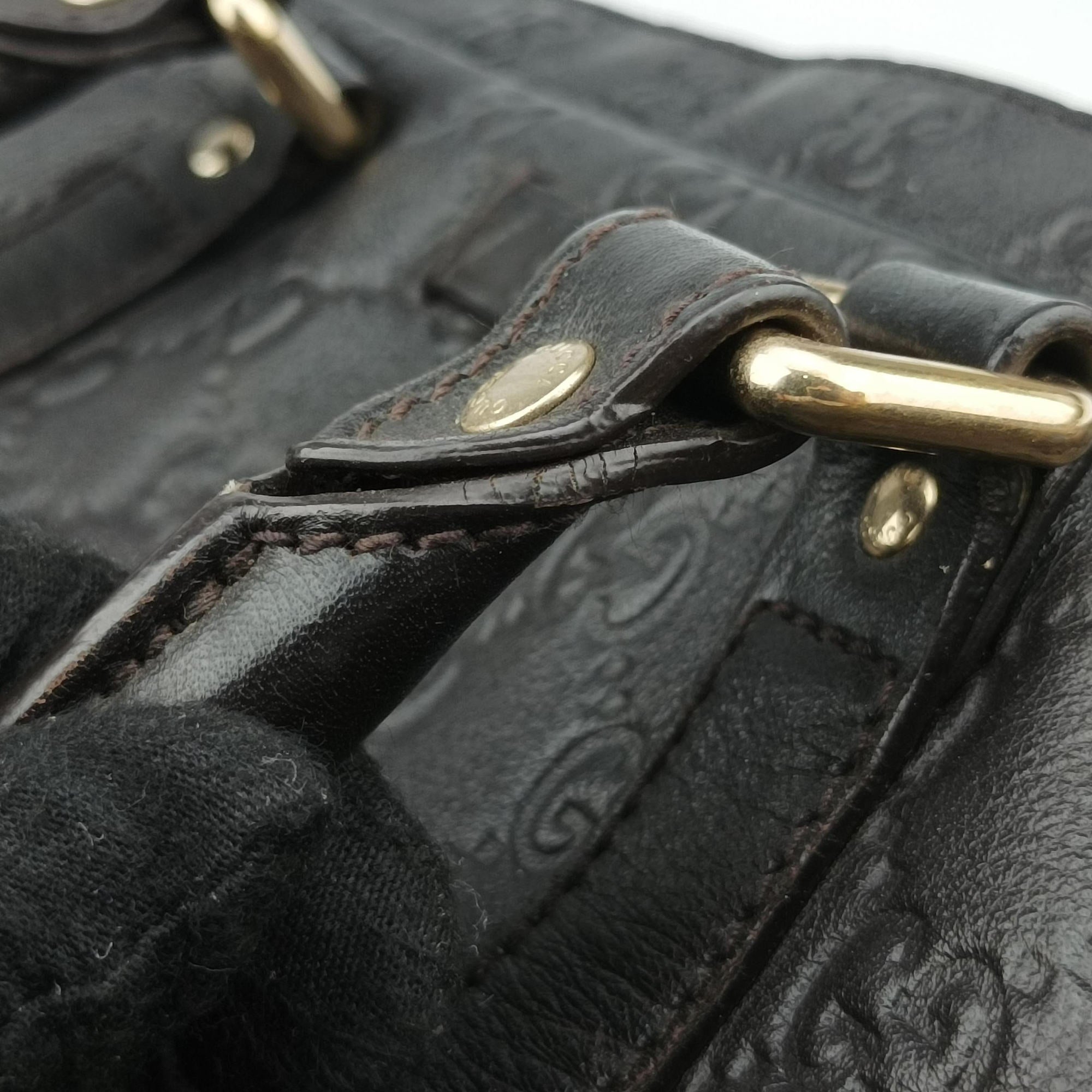 Guccissima Black Leather 208463 E014447351グッチシマ ブラック レザー 208463 E014447351