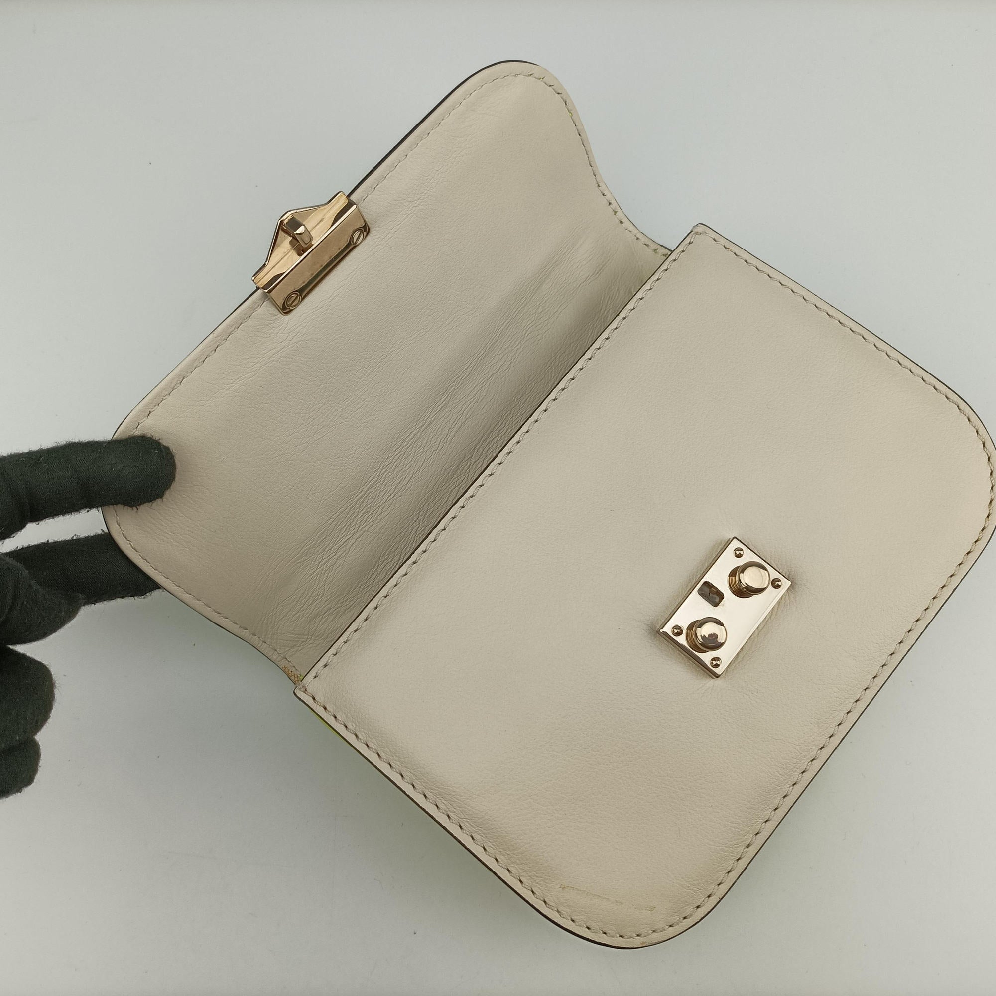 Rockstud Glam Lock yellow×white Leather BS-G312VMR1ロックスタッズグラムロックスモール イエロー×ホワイト レザー BS-G312VMR1