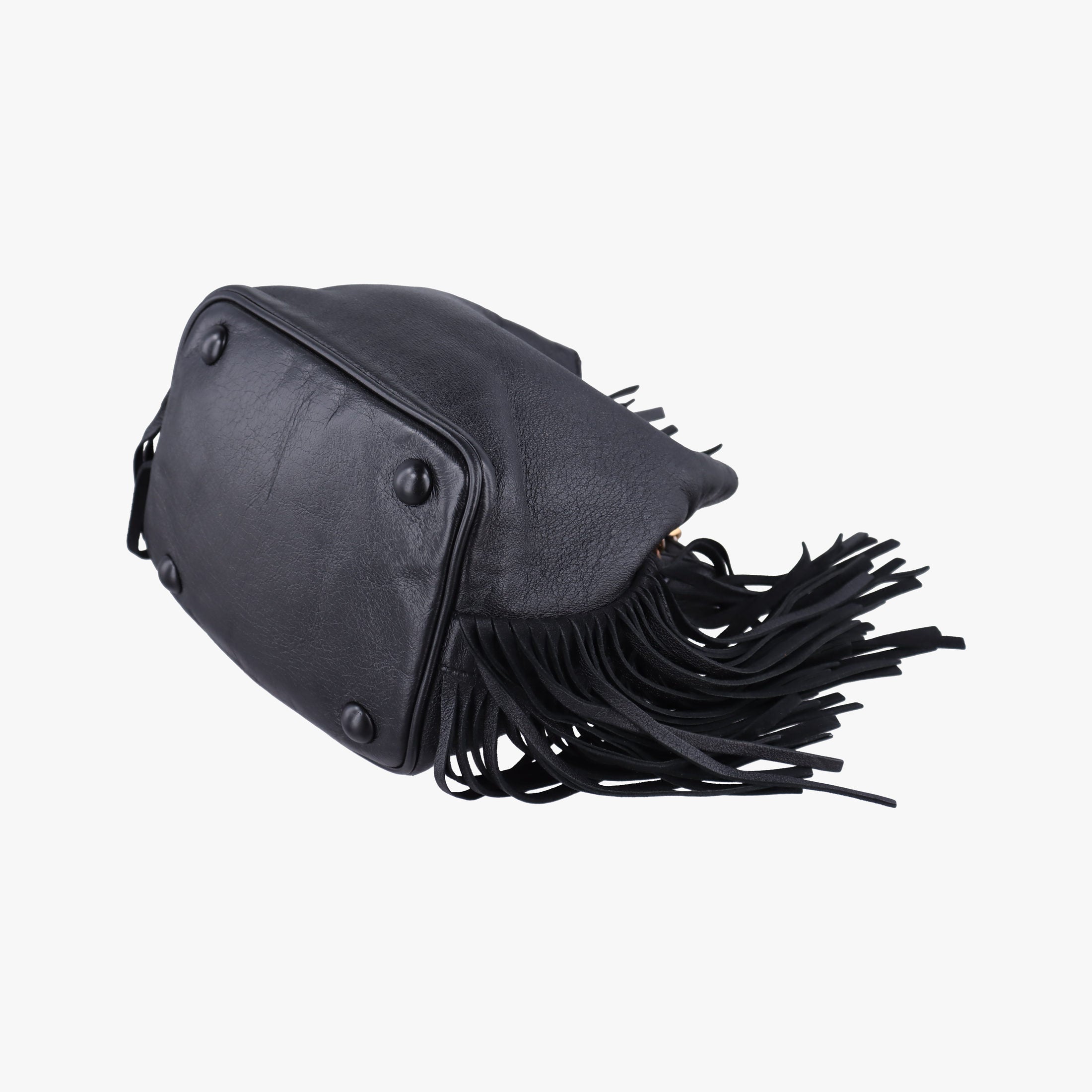 Festival Fringed Black Leather 434594 VLR434594.0416フェスティバル フリンジ ブラック レザー 434594 VLR434594.0416