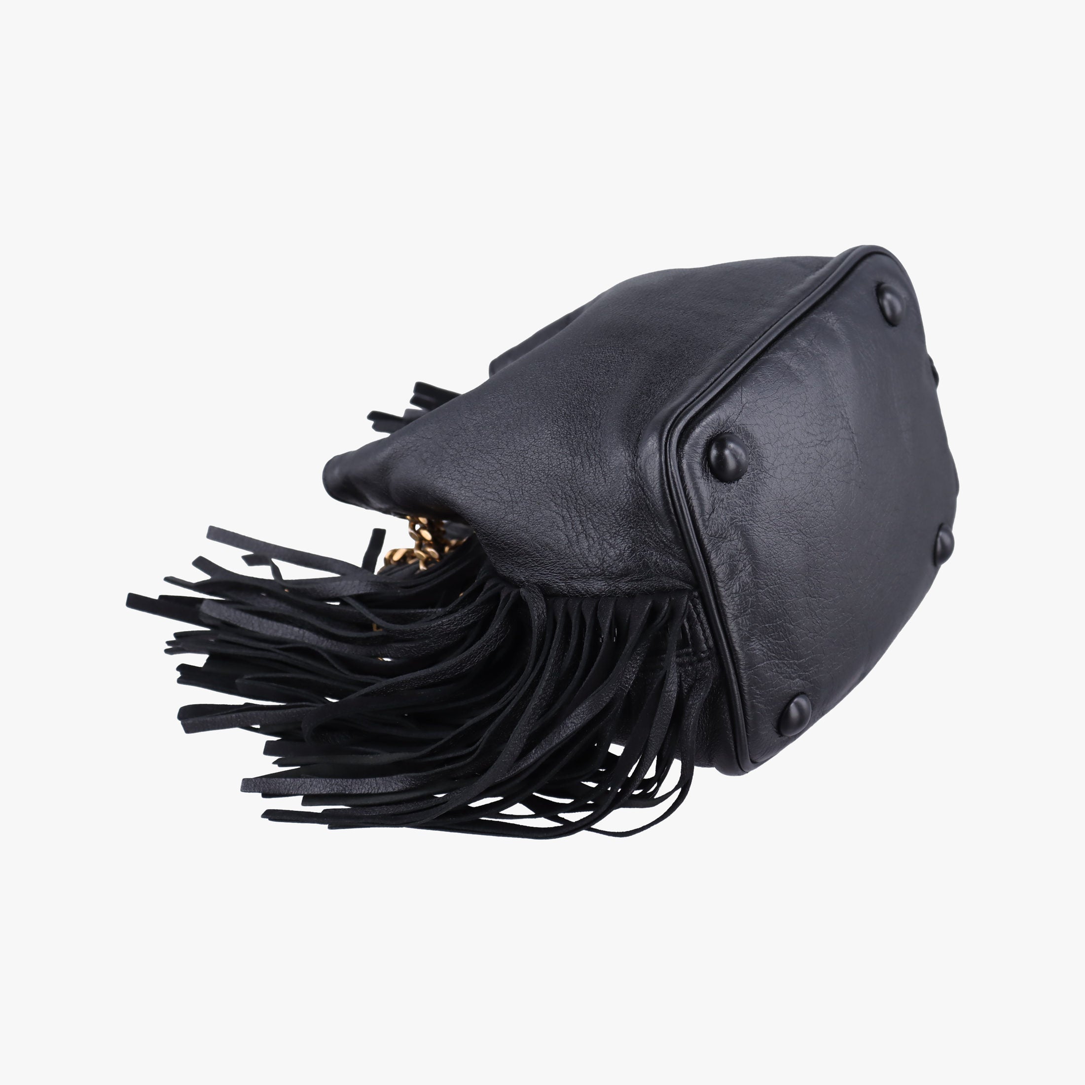 Festival Fringed Black Leather 434594 VLR434594.0416フェスティバル フリンジ ブラック レザー 434594 VLR434594.0416