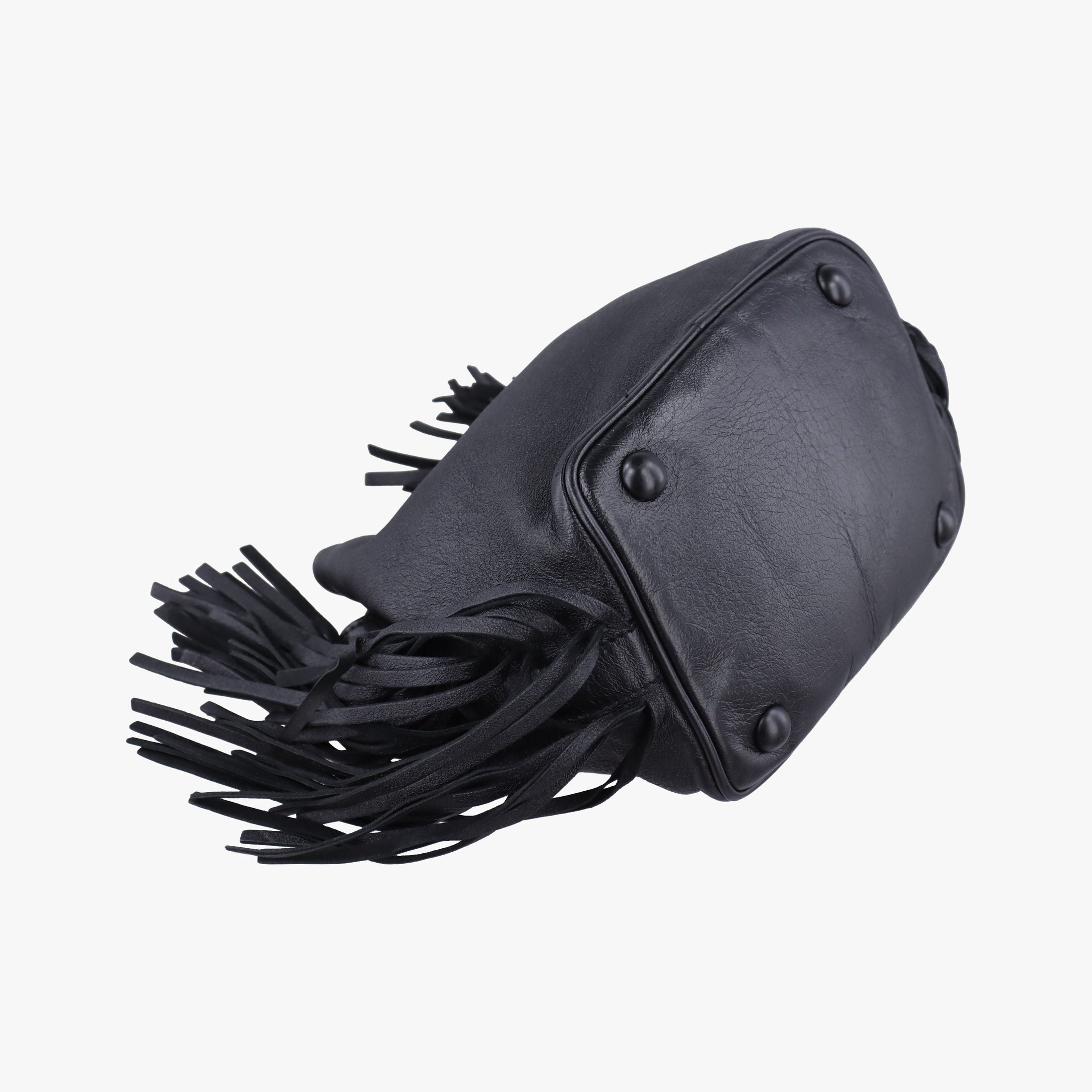 Festival Fringed Black Leather 434594 VLR434594.0416フェスティバル フリンジ ブラック レザー 434594 VLR434594.0416