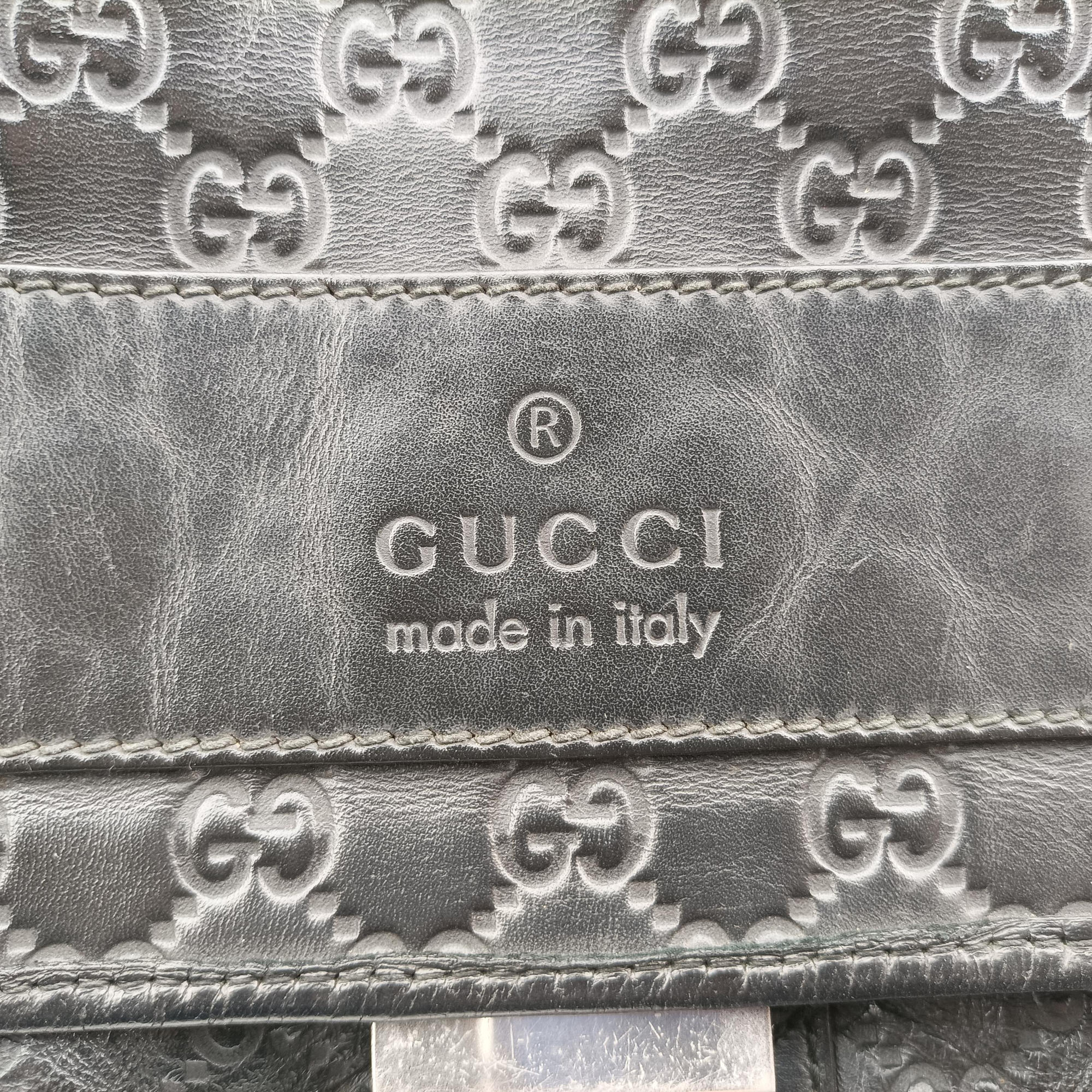 Guccissima Rubber Messenger Black Leather 246067 Lot number unknownグッチシマ ラバー メッセンジャー ブラック レザー 246067 製番不明