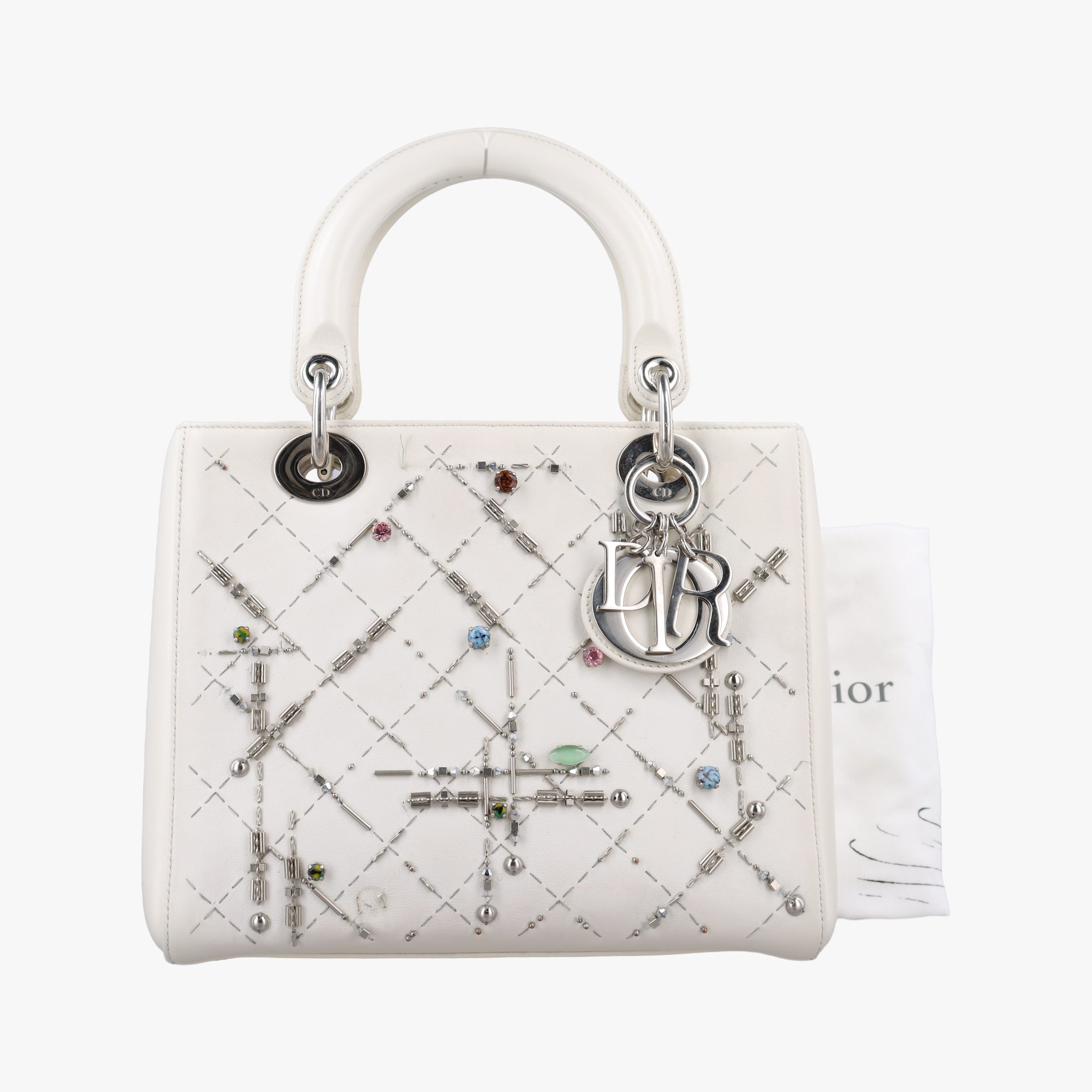 Lady Dior White leather 02-MA-0126レディ ディオール ホワイト レザー 02-MA-0126