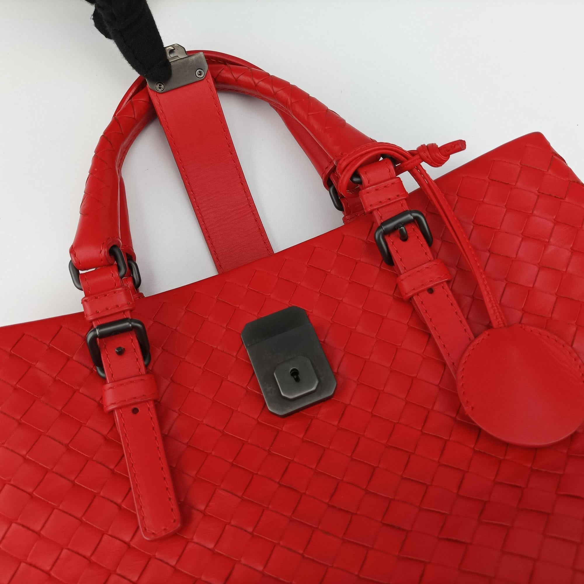 Roma Intrecciato Red lambskin B04886091Aローマ イントレチャート レッド ラムスキン B04886091A