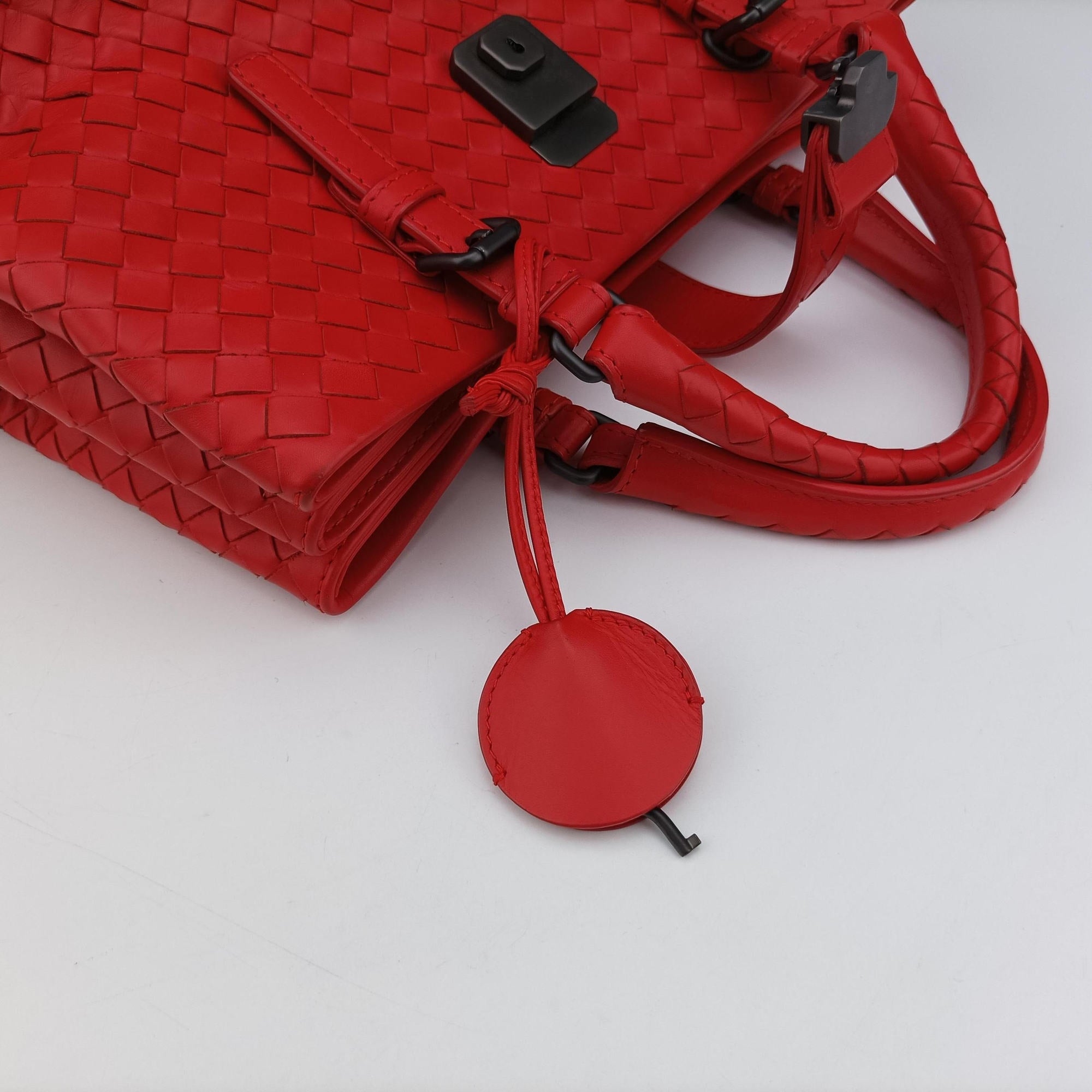Roma Intrecciato Red lambskin B04886091Aローマ イントレチャート レッド ラムスキン B04886091A