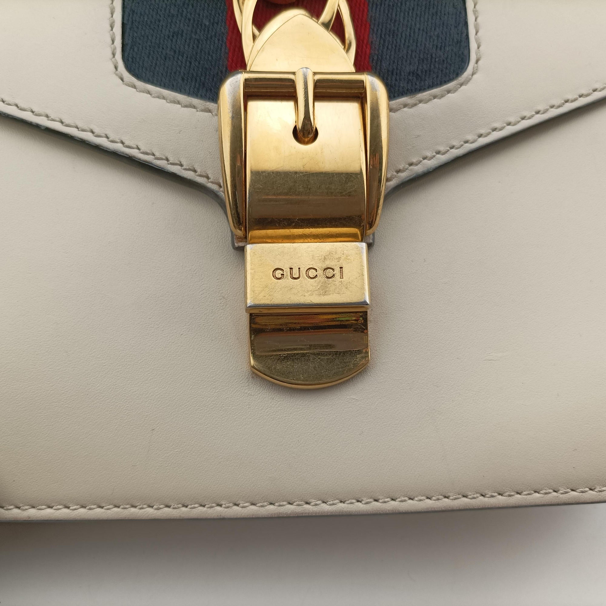 Sylvie Ivory×navy×red Leather 470270 C022522761シルヴィ アイボリー×ネイビー×レッド レザー 470270 C022522761